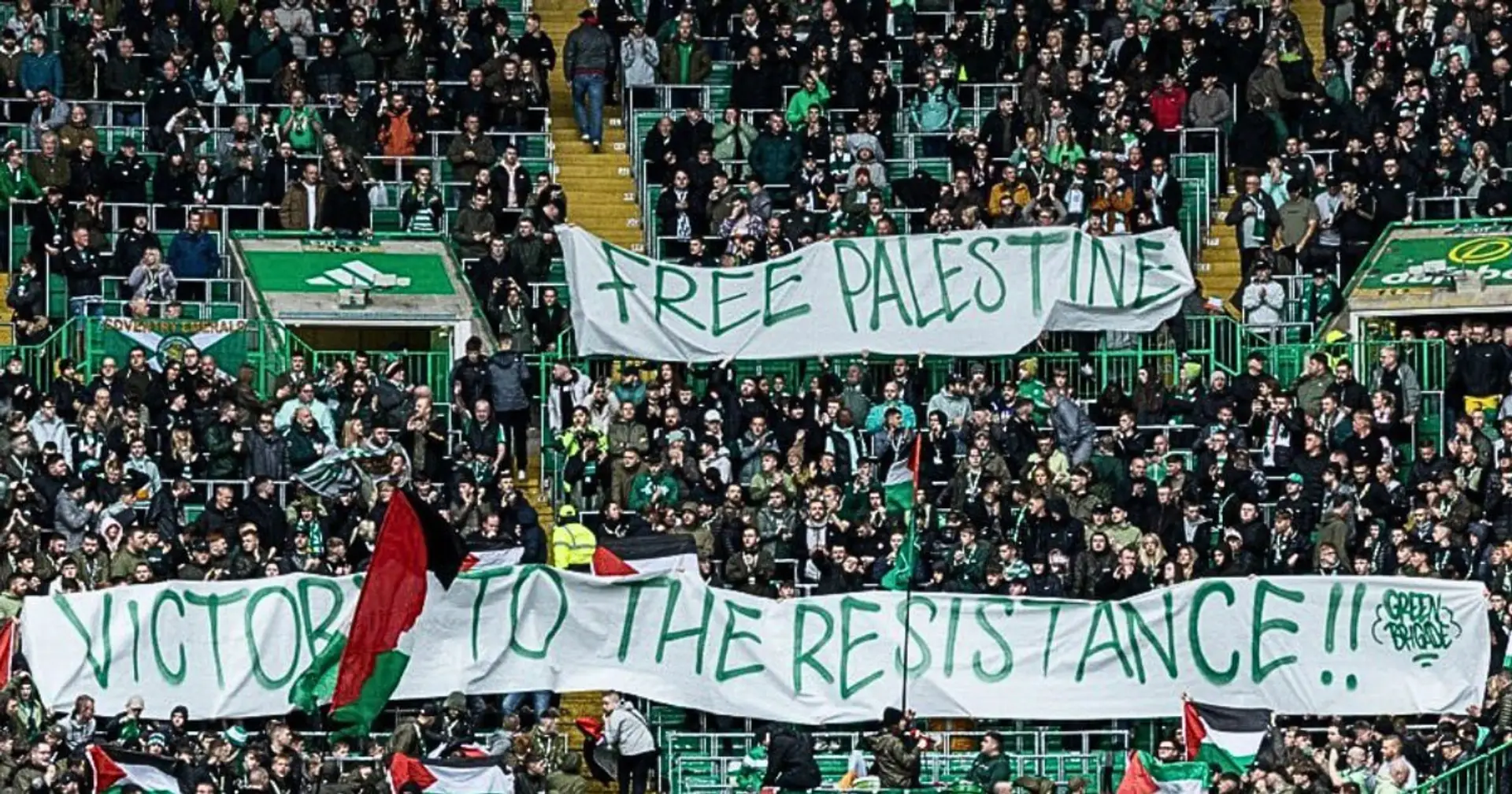 Celtic-Fans unterstützen den Angriff auf Israel: Sie zeigen ein Transparent mit der Aufschrift "Freiheit für Palästina"