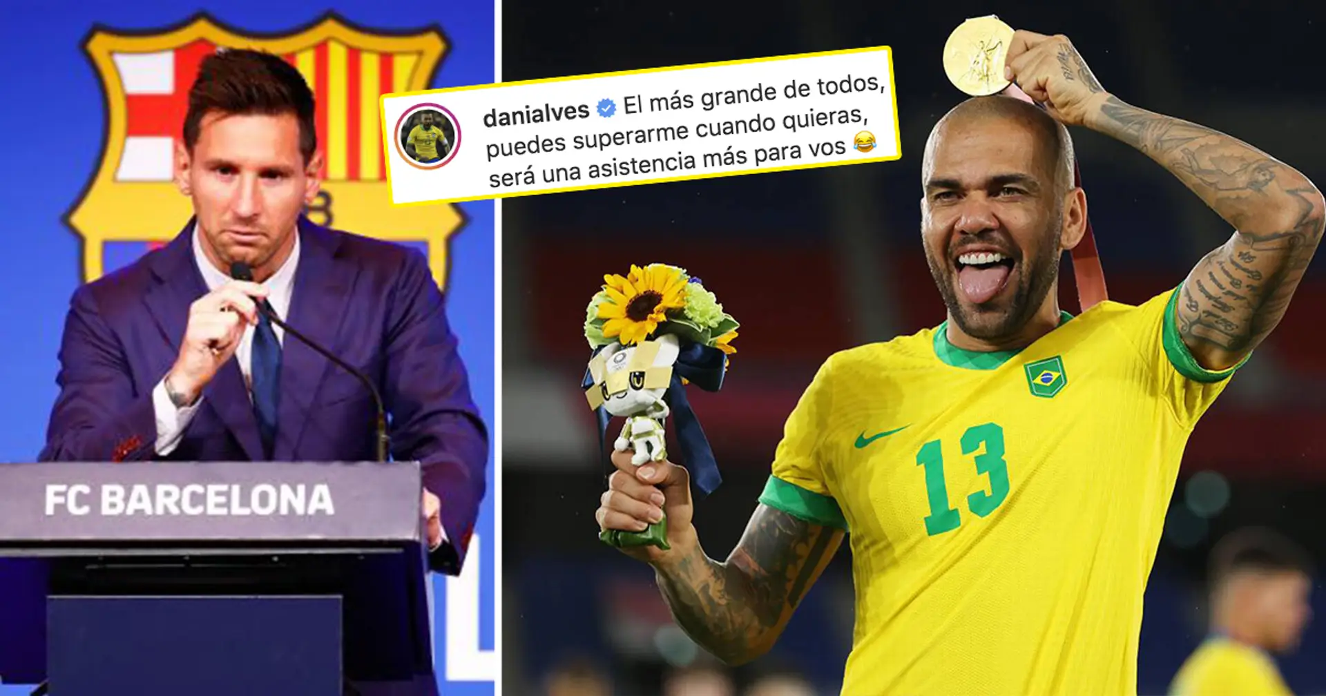 'After my girl, you're my best pair. Surpass me in trophies whenever you want': Dani Alves to Messi