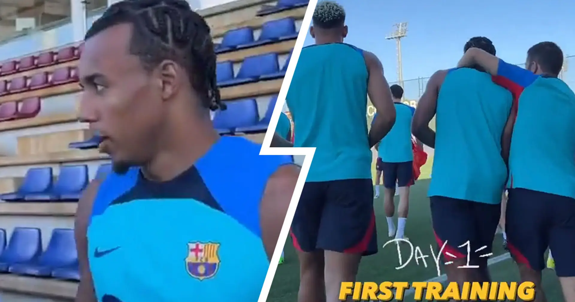 Kounde joins Barca's group training for the first time, seems friends with Alba again (video)