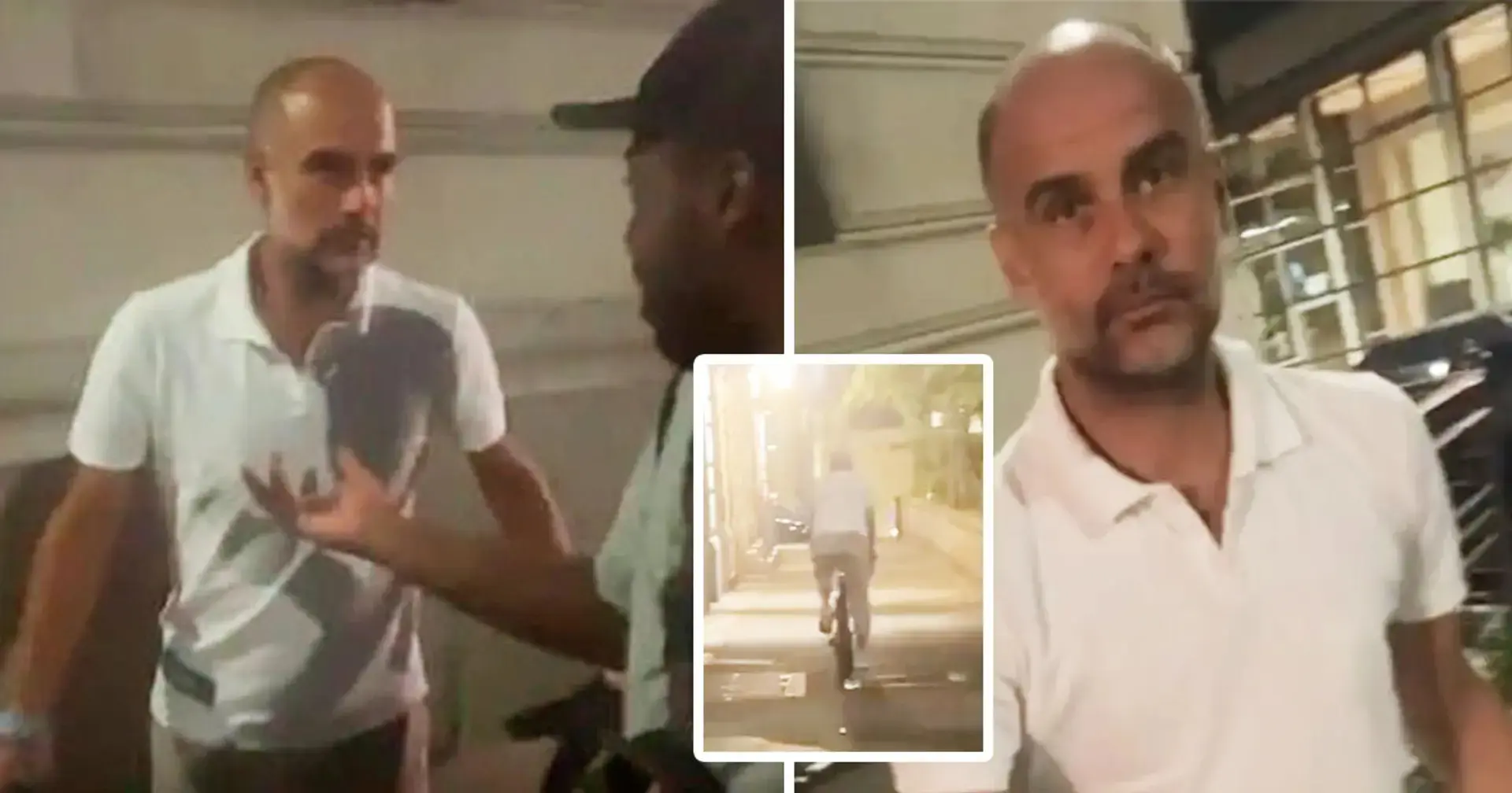 '¡Ey Pep! ¿Por qué te escapas, hermano?: Guardiola filmado siendo perseguido por un fanático que gritaba en su bicicleta en Manchester 