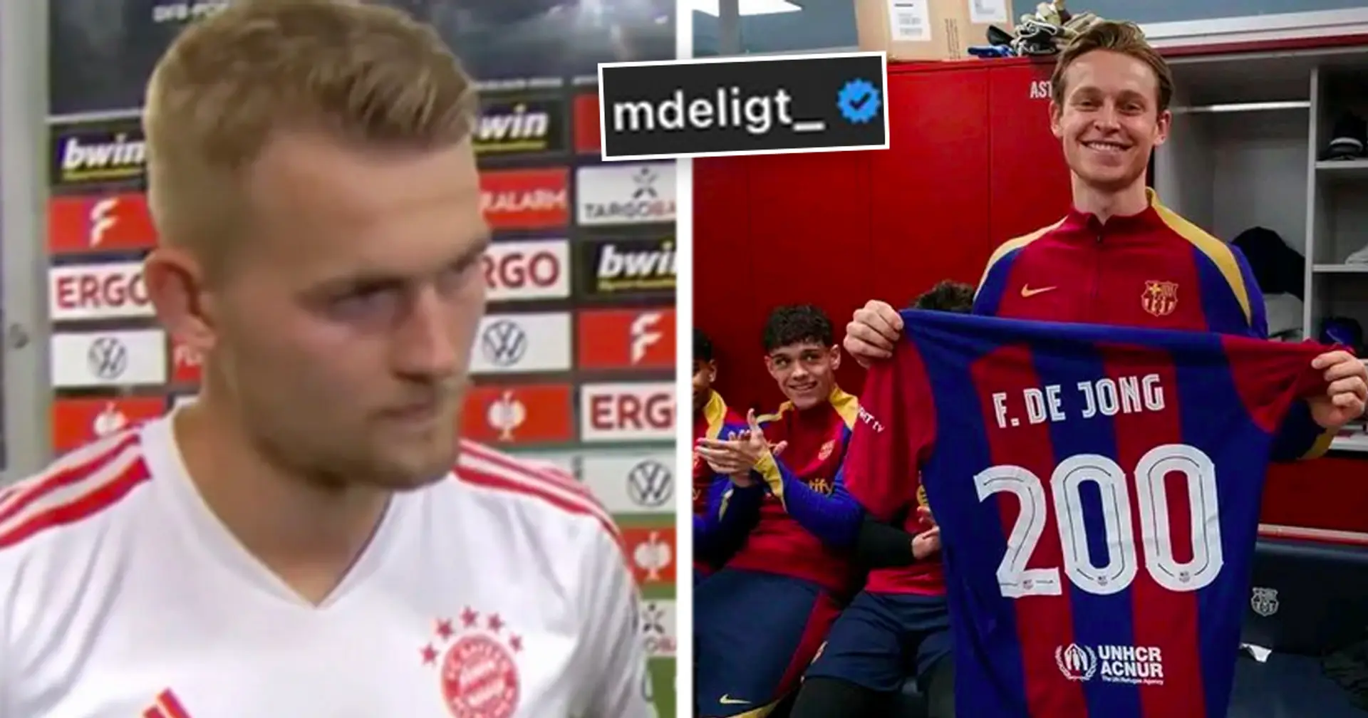 Matthijs de Ligt reacts to De Jong's historic Barca feat – just as Bayern exit rumours emerge