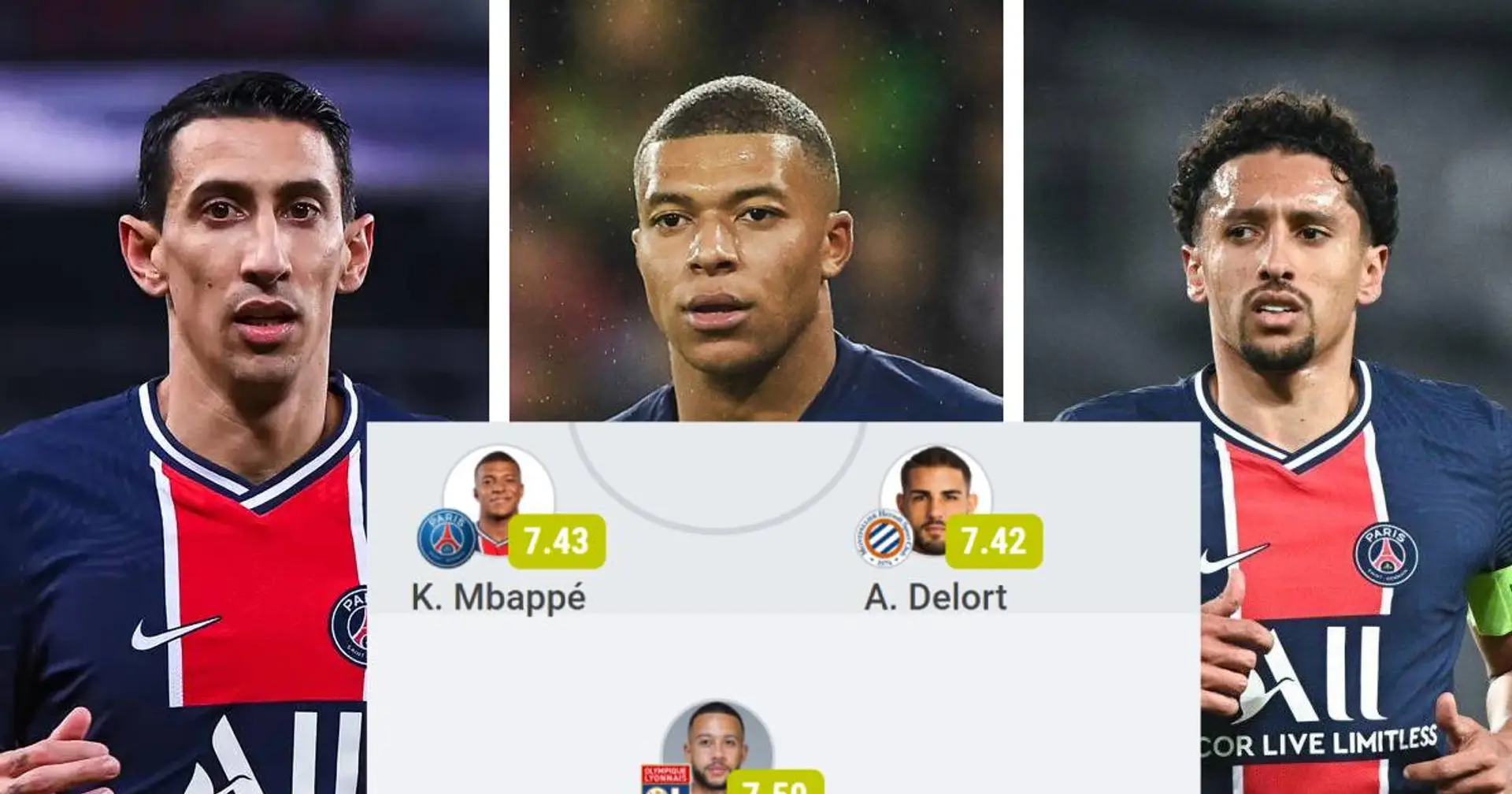 Kylian Mbappé et deux autres joueurs du PSG dans l'équipe-type de la saison 2020-2021 en Ligue 1 via Sofascore