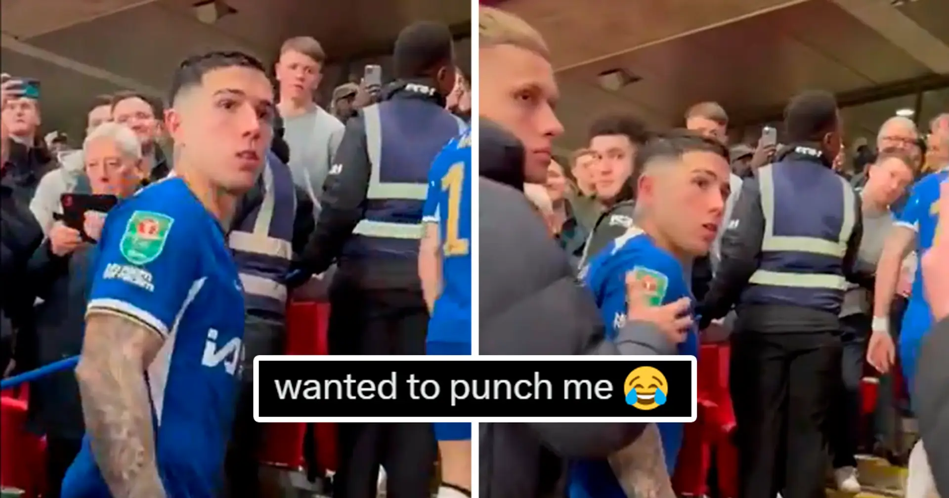 'Enzo, unlucky lad': Enzo Fernandez's aggressive reaction to Liverpool fan mocking him after the cup final loss