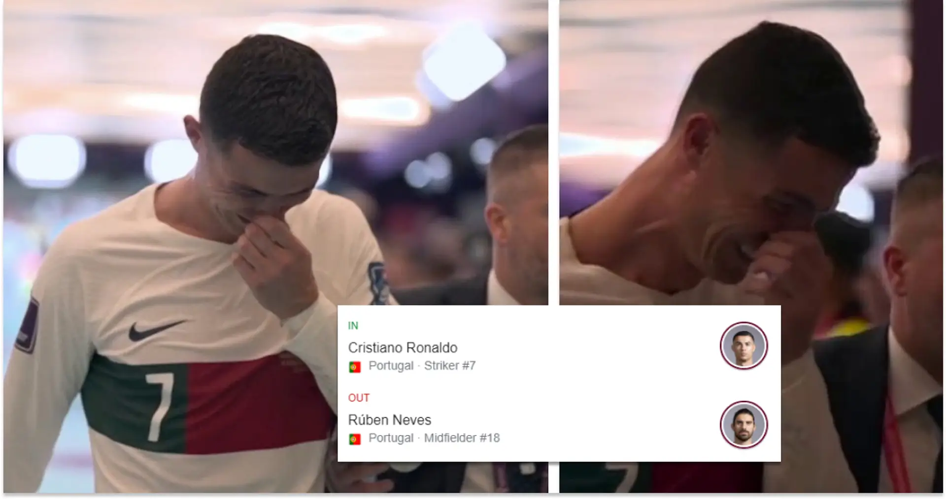 Cristiano rompe a llorar tras la eliminación de Portugal ante Marruecos en la Copa del Mundo