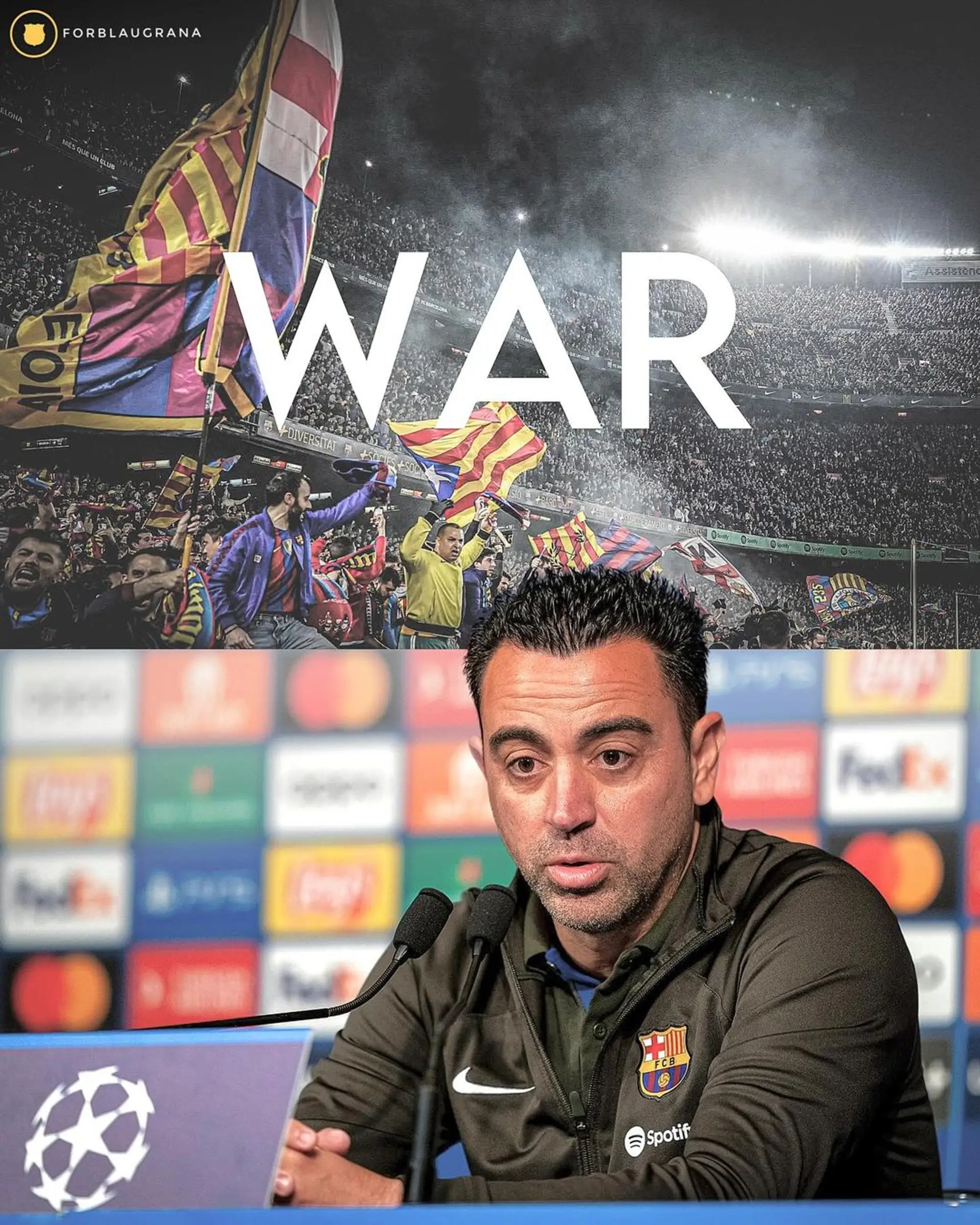 🚨🚨🎙| Xavi: " There will be WAR on Tuesday". Xavi: We need all