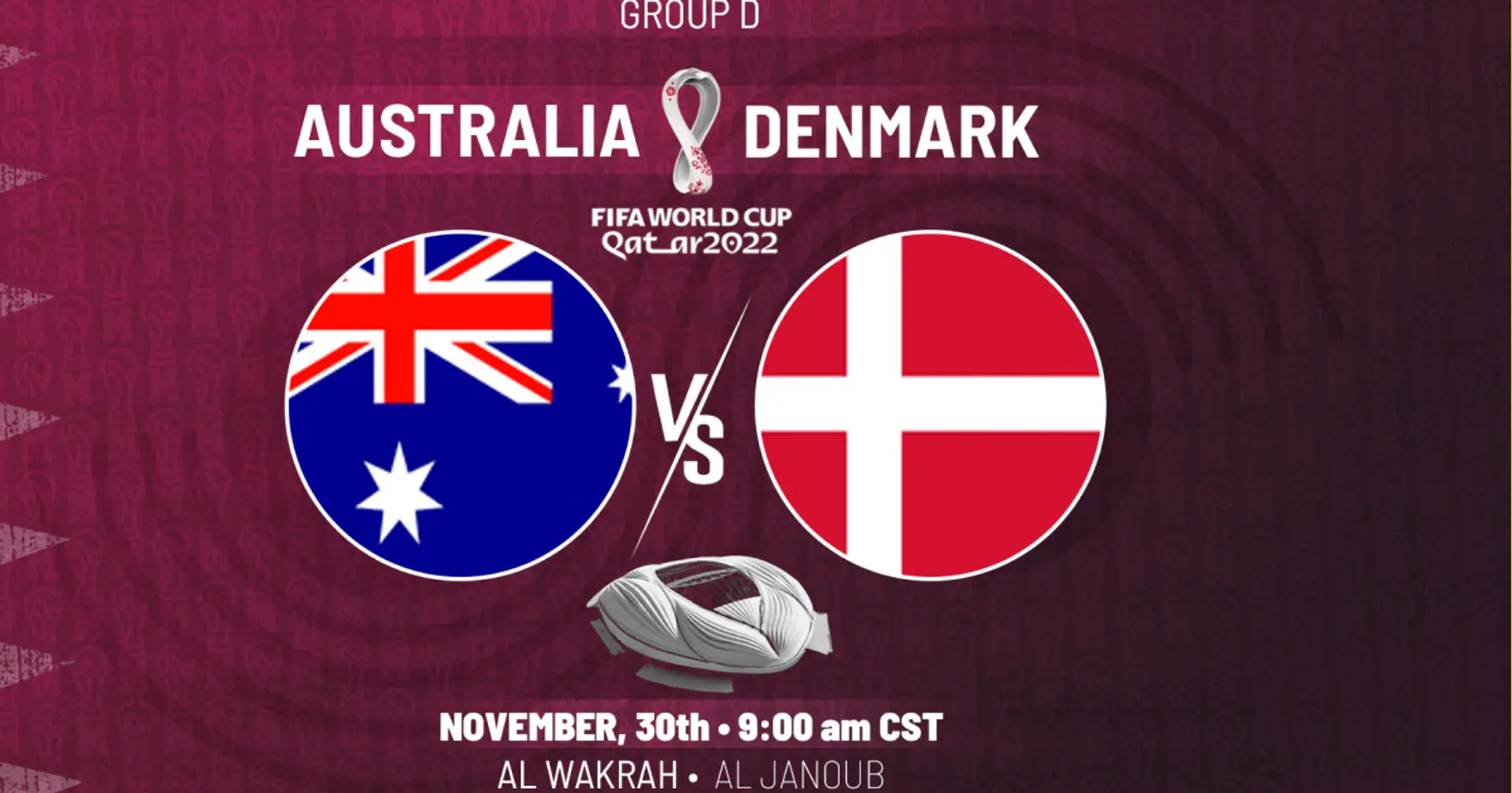 Australia vs Denmark: Official team lineups for the World Cup clash revealed