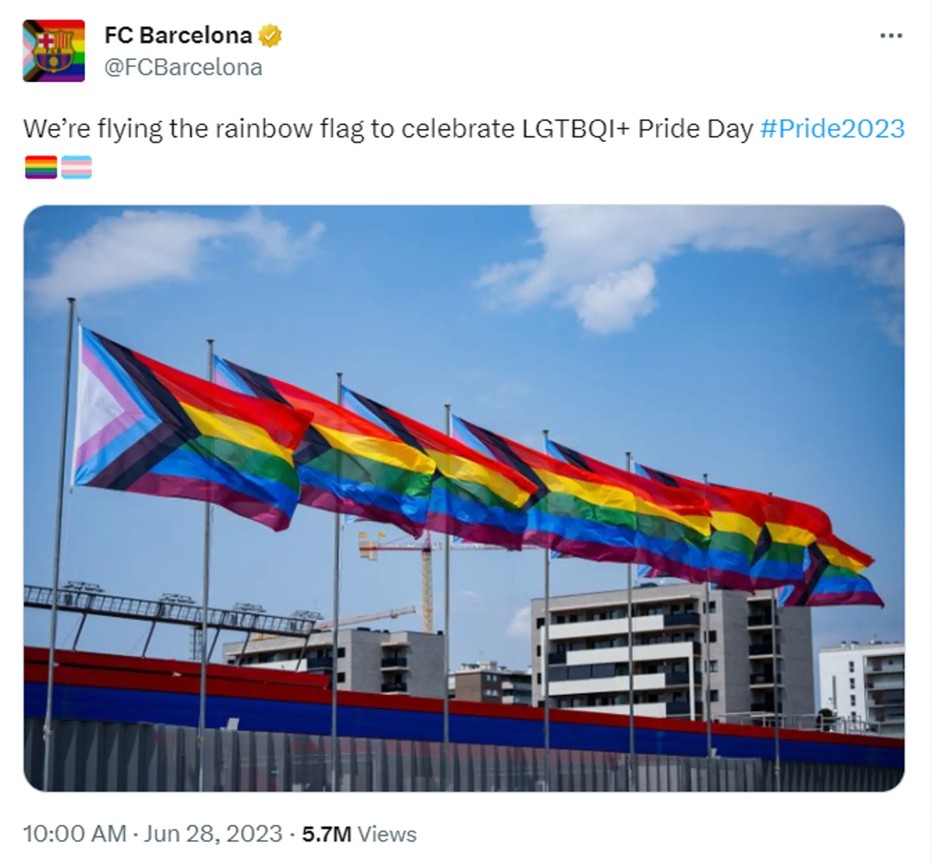 Find another club if you have a problem with a pride flag