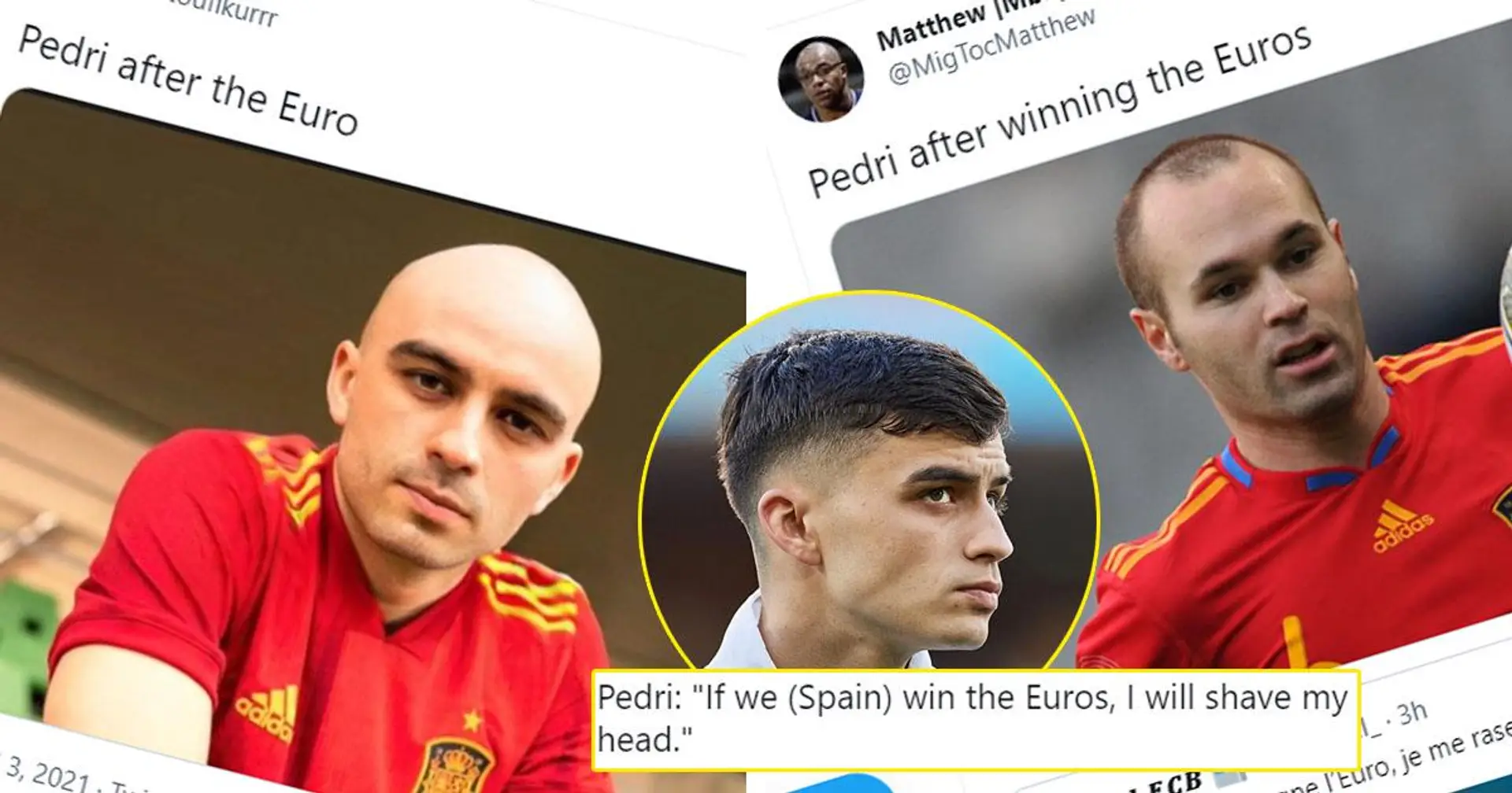 Pedri promet de se raser la tête si l'Espagne gagne l'Euro - les mèmes d'Iniesta s'intensifient