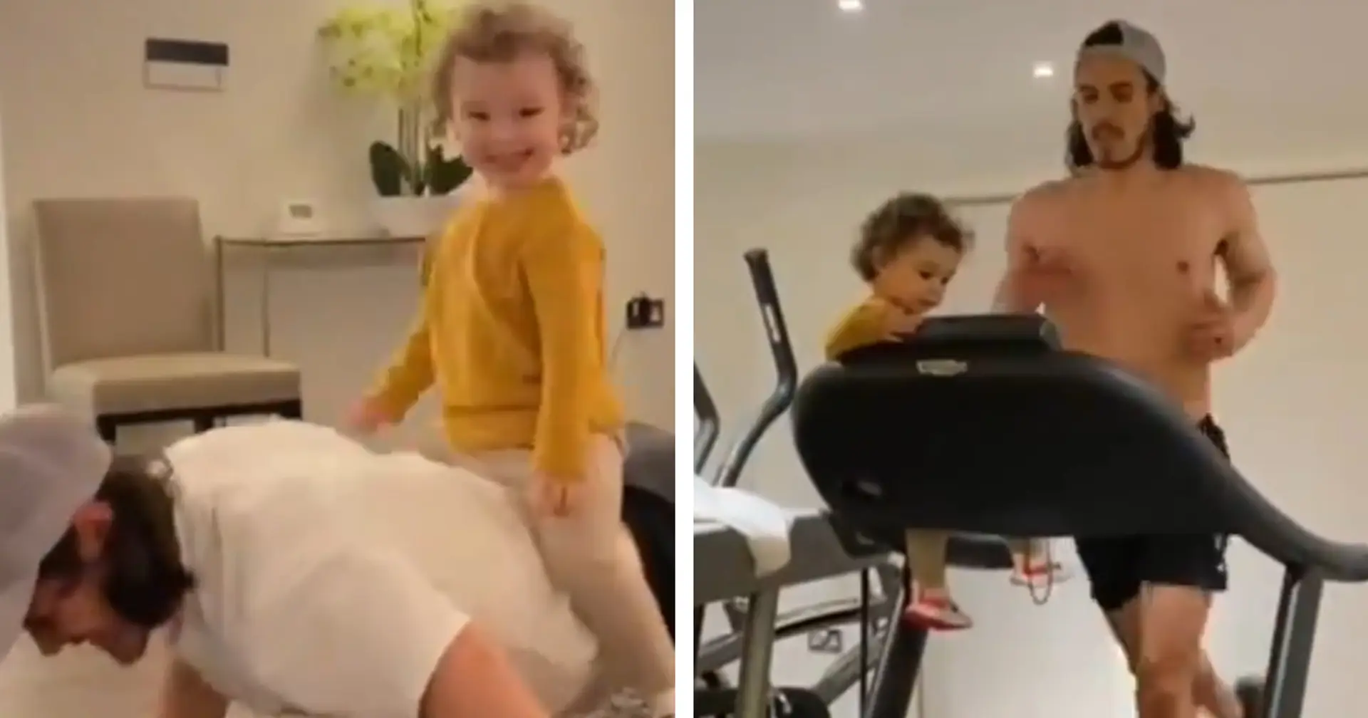 Daddy's little helper: Edinson Cavani shares adorable home workout video with his daughter 