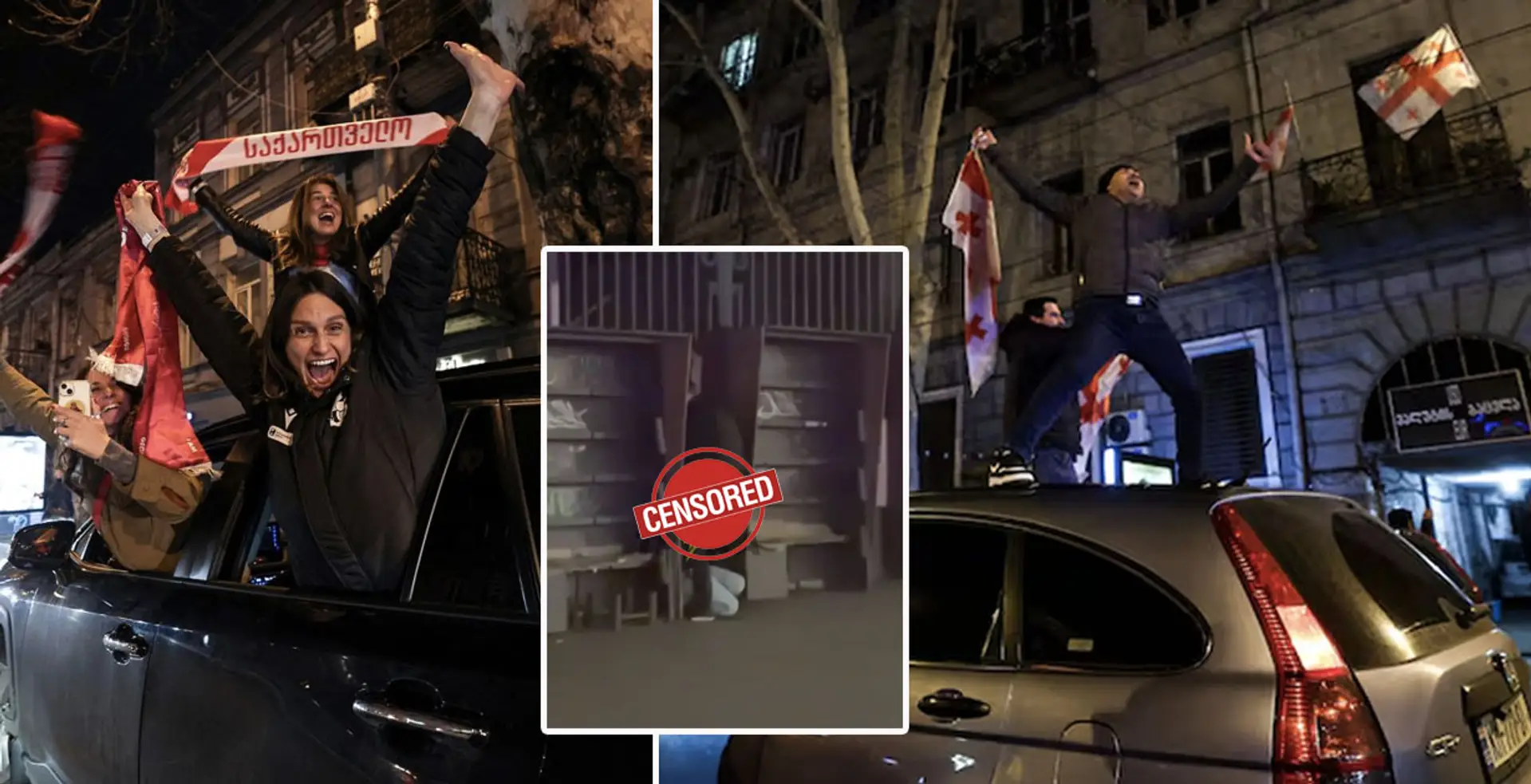 Couple spotted having passionate street sex in Tbilisi as fans celebrate Georgia's EURO 2024 qualification triumph