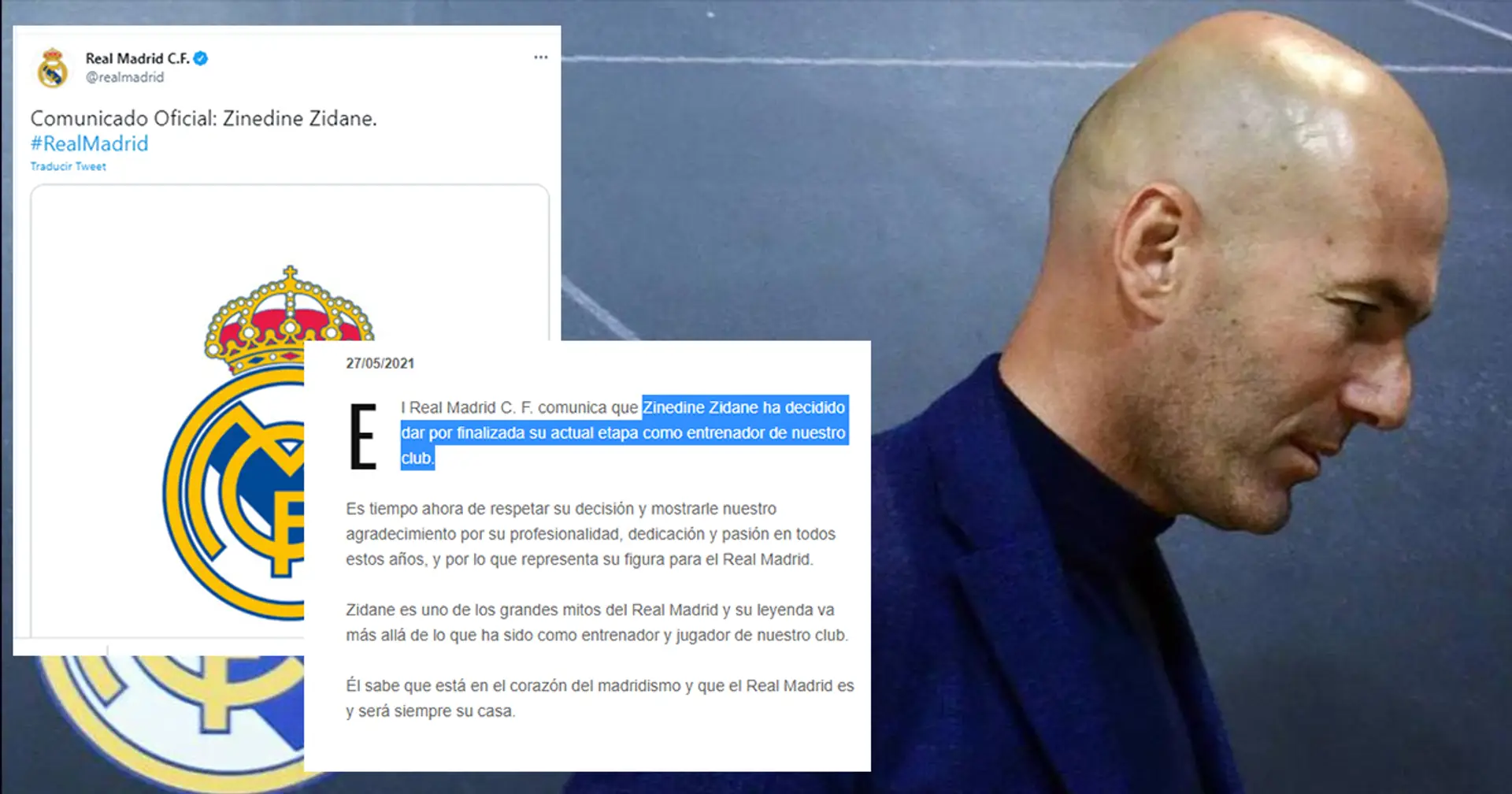 👋 OFICIAL: Zidane deja de ser el entrenador del Real Madrid