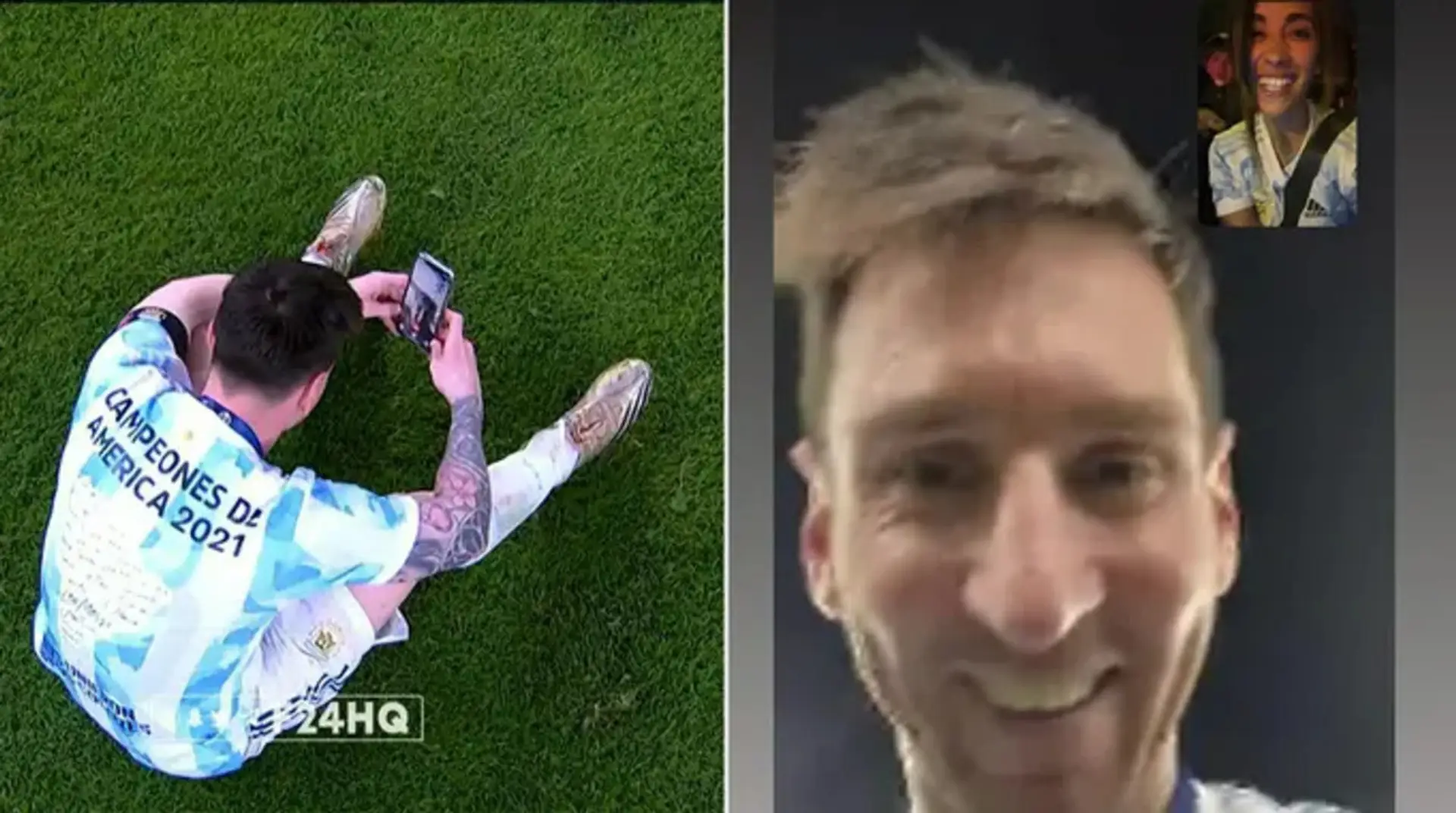 Messi videollama a su familia durante las celebraciones de la Copa América