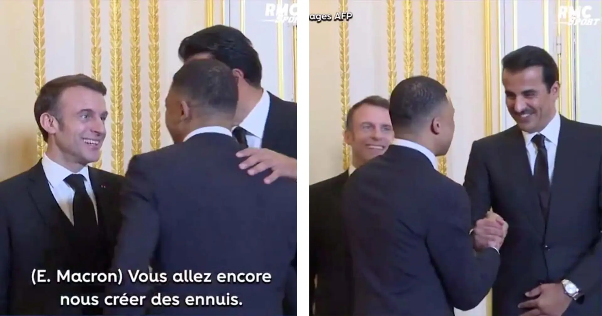 "Vous allez encore nous créer des ennuis", la phrase de Macron après une échange décontractée entre Mbappé et L'Émir du Qatar