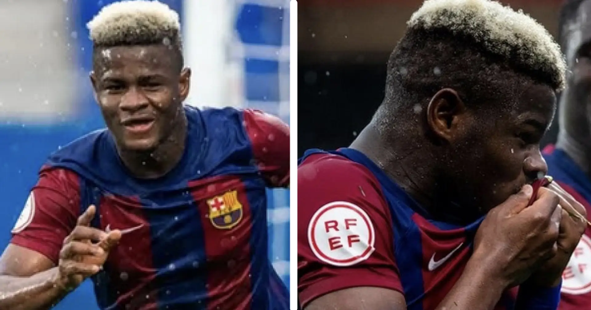 Mikayil 'The Monster' Faye kisses Barca badge – centre-back scored 3 goals in 3 weeks
