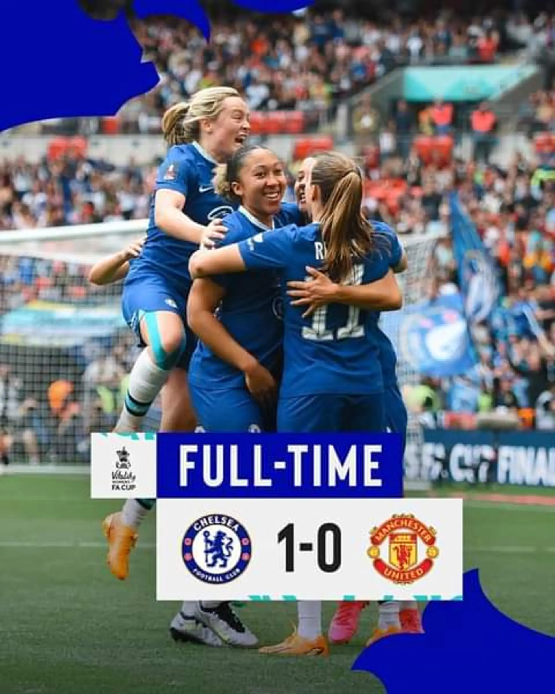 Chelsea Women defeated Manchester United Counterpart  in Female FA Cup Final 