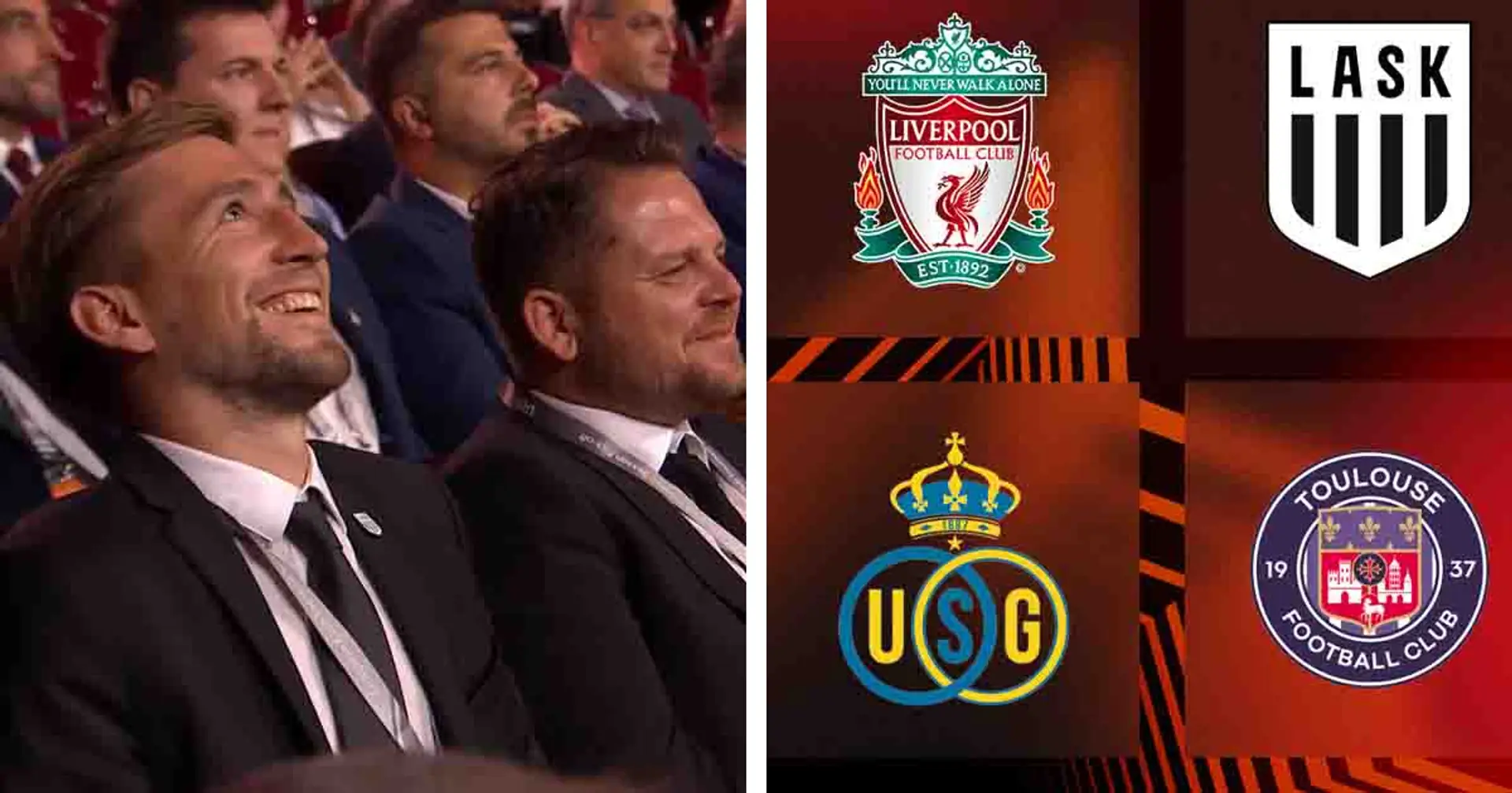 Spotted: LASK representatives reaction to drawing Liverpool in Europa League group