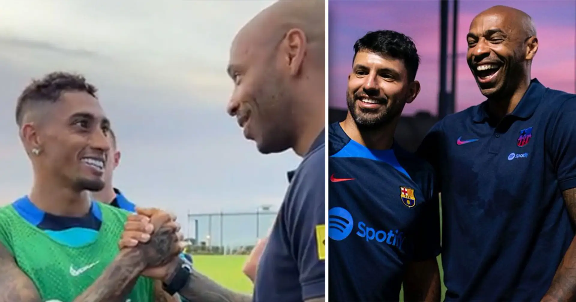 5 best pics as Thierry Henry pays visit to Barca's training camp in Miami