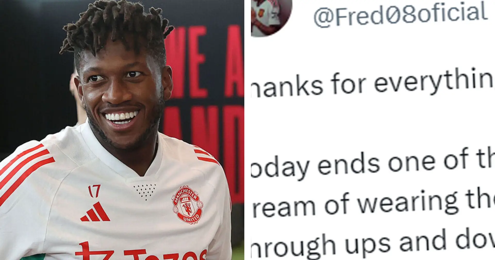 'Forever a Red': Fred sends emotional message to Man United fans after exit