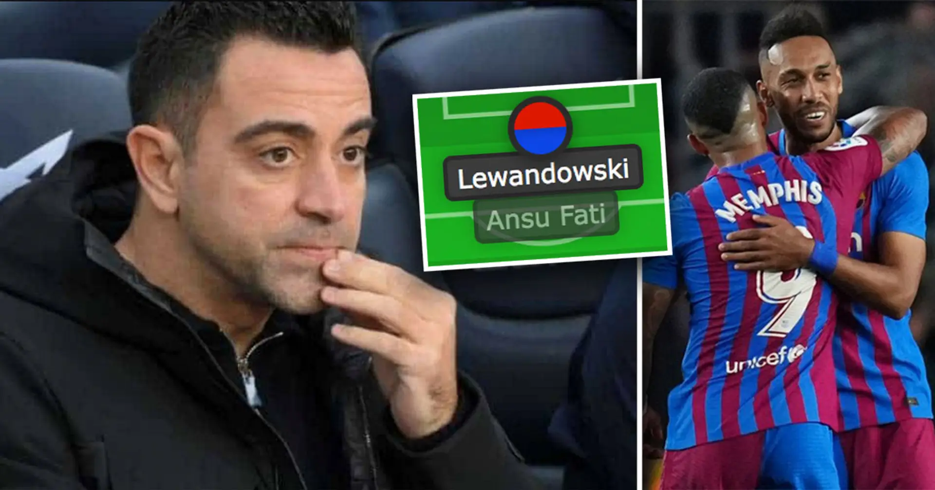 Barca's squad depth upfront if both Aubameyang and Memphis leave shown in lineup