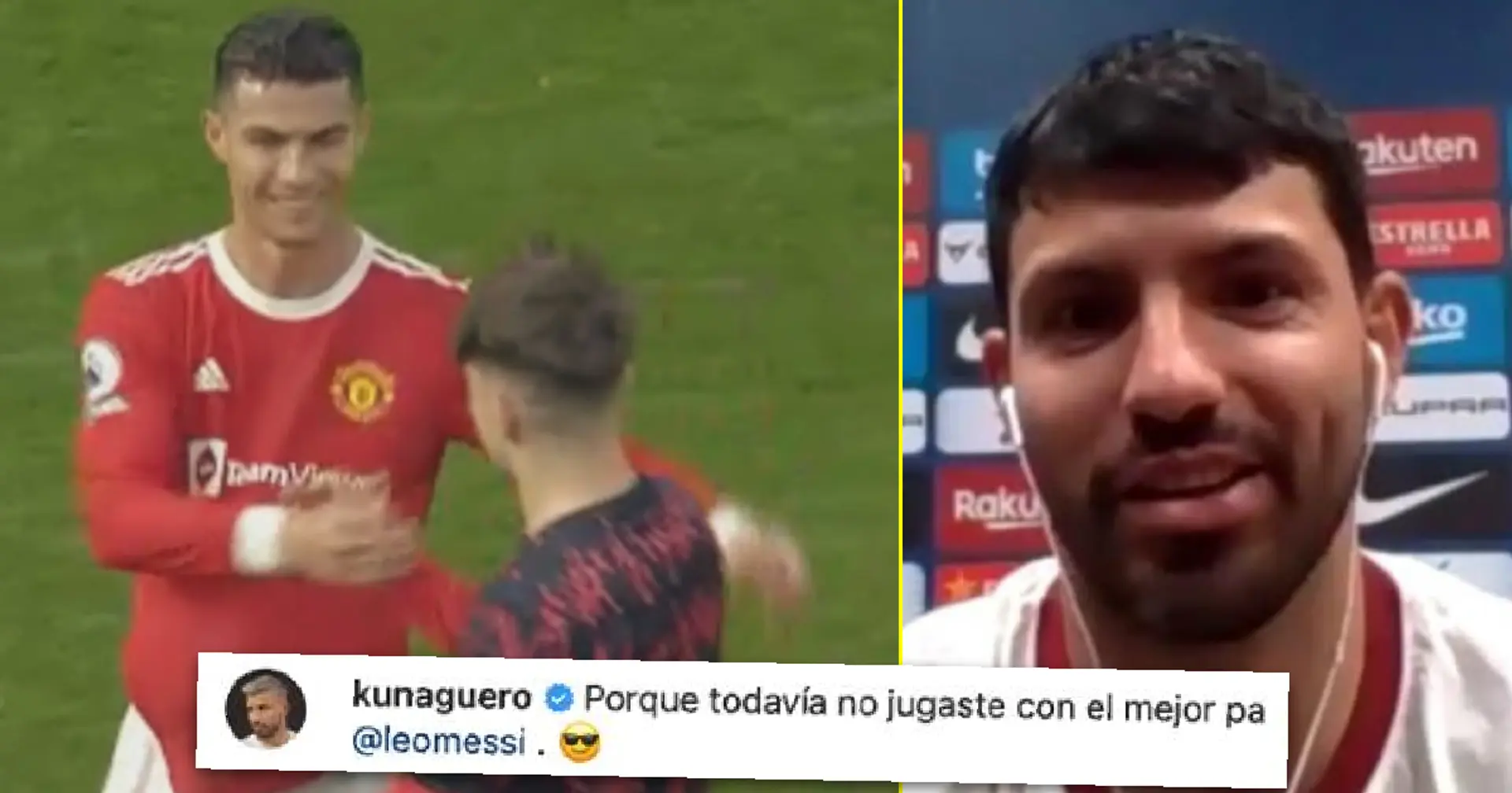 Un jeune de United nomme Cristiano le GOAT sur Instagram, Aguero répond avec style