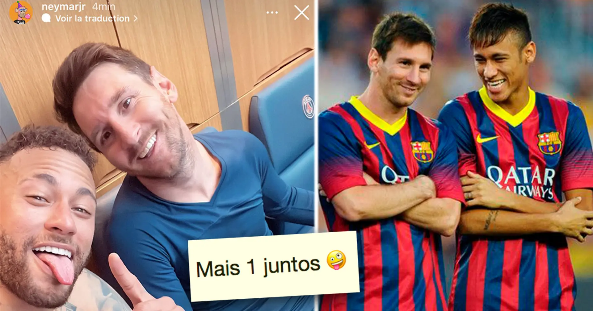 Neymar reacts to winning Ligue 1 alongside Messi with heartwarming caption