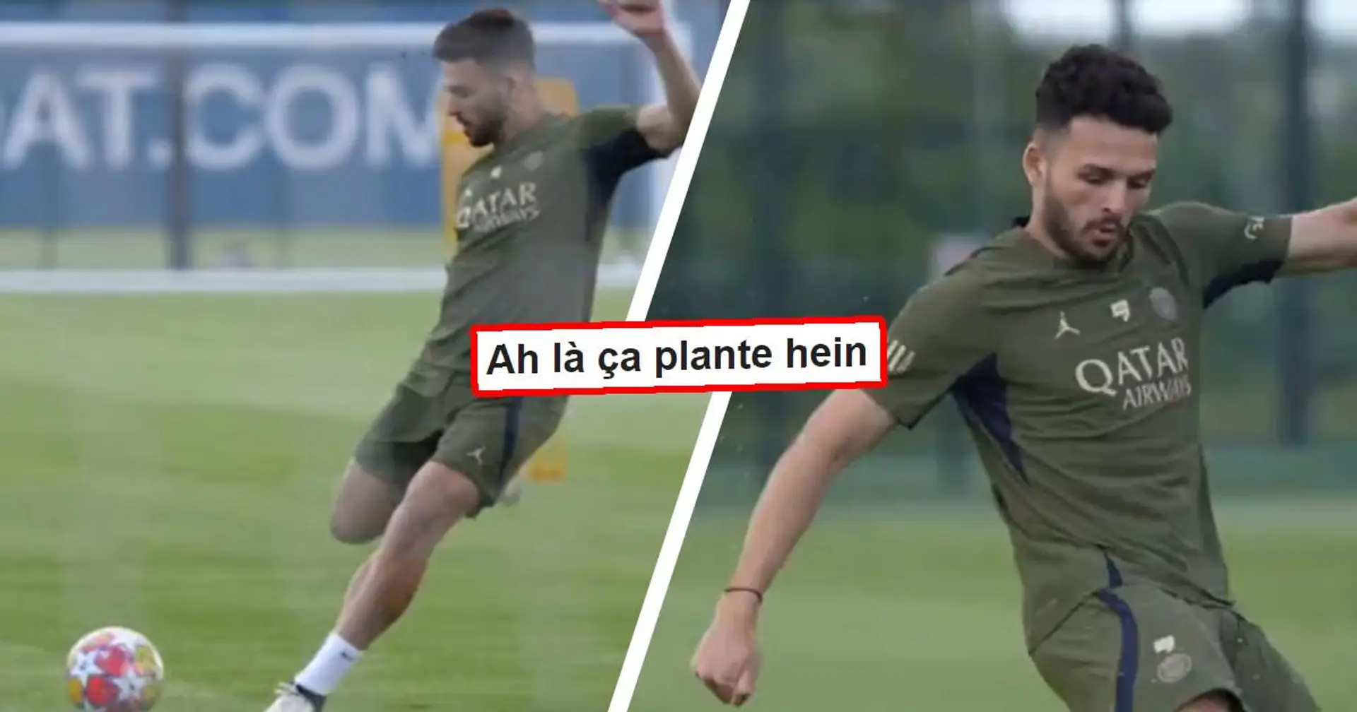 "Je note 3 tirs 3 buts" : les fans réagissent à une vidéo d'entrainement du PSG - un homme attire l'attention