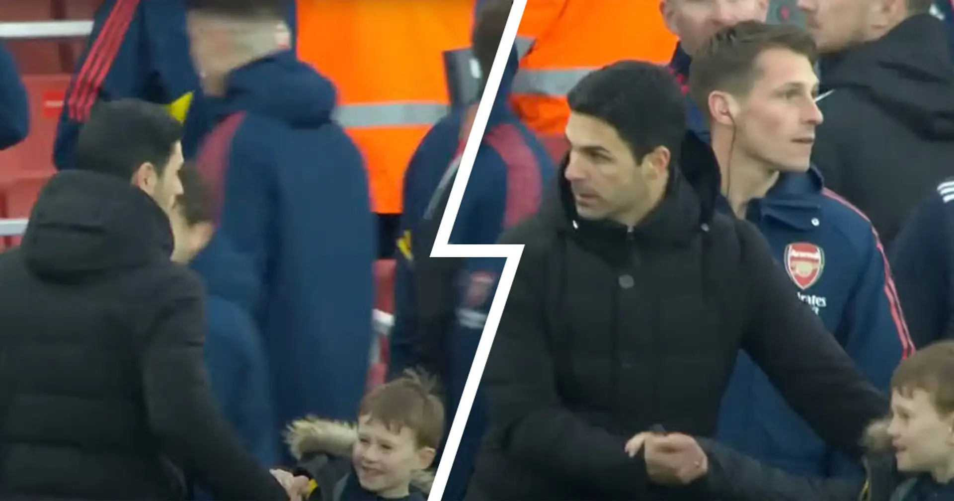 Spotted: How Arteta reacted to a kid approaching him in 98th minute
