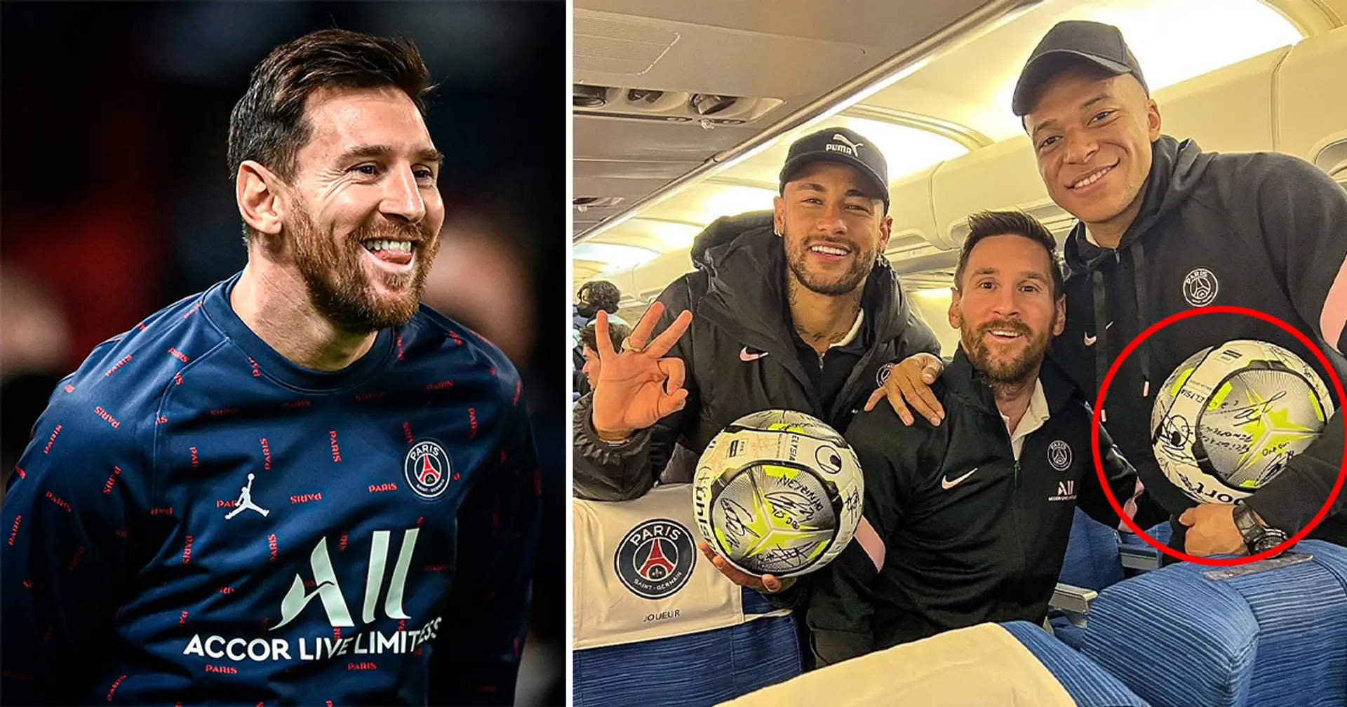 Mbappe shows off hat-trick ball signed by all his PSG team-mates, Messi's message revealed