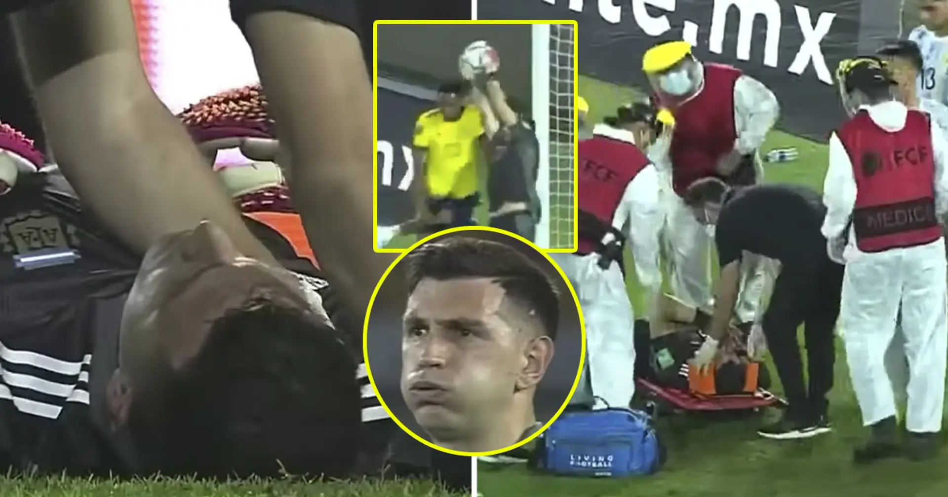 Yerry Mina brutally knocks Emi Martinez cold, goalkeeper stretchered off