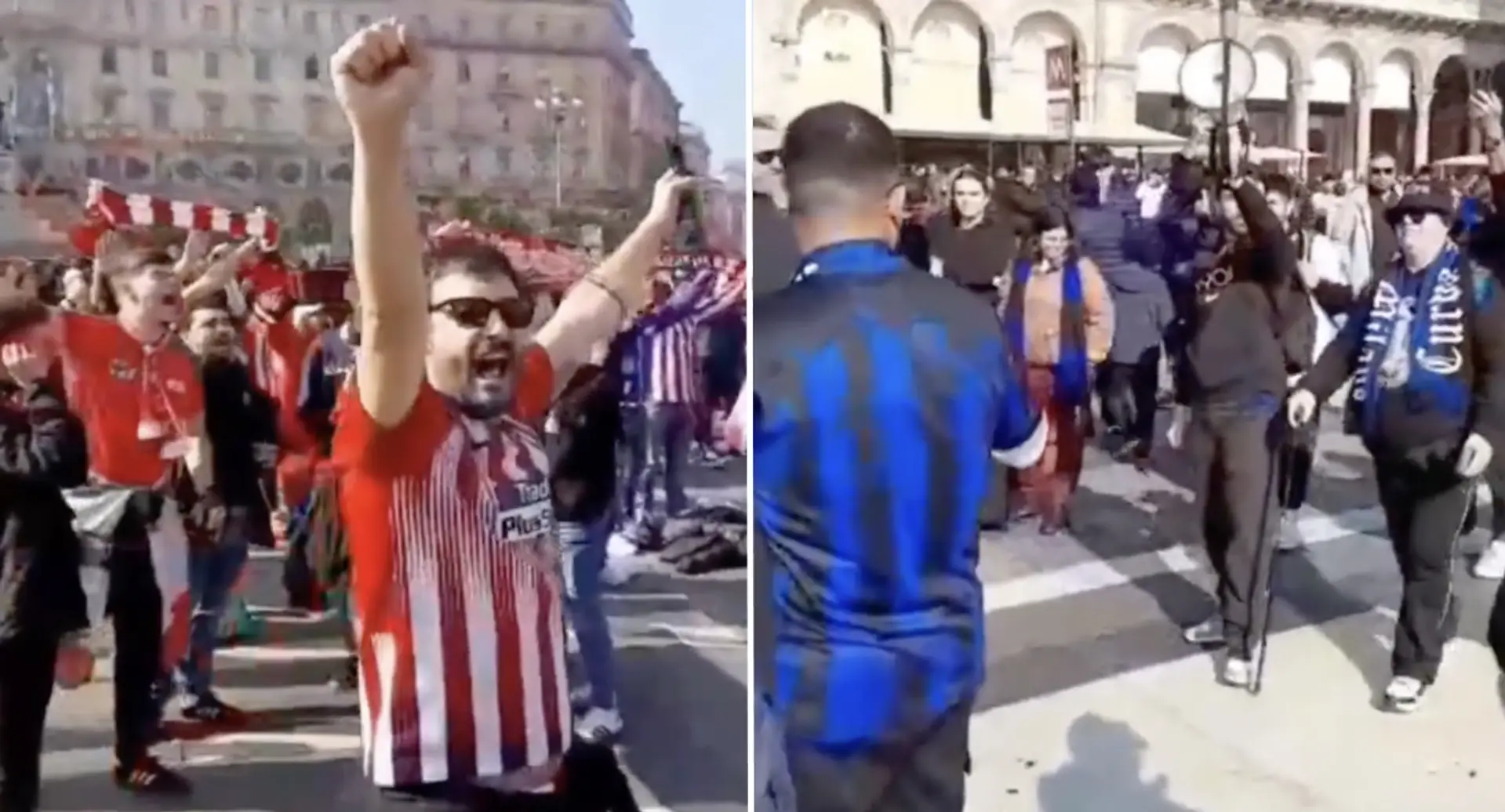 Los ultras del Inter de Milán silencian a la afición del Atlético con el himno del Real Madrid (vídeo)