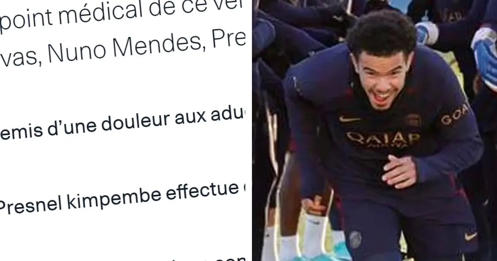 Marquinhos et Zaïre Emery pas concernés : point médical du PSG à 24h du match de Ligue 1 contre Nantes