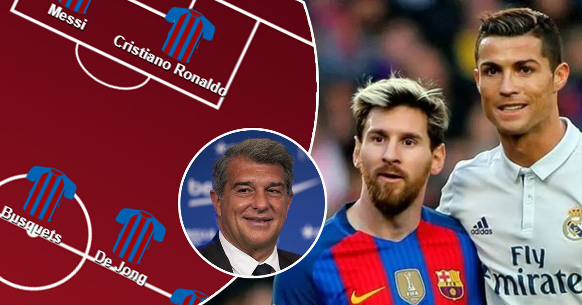 La folle idea di Laporta: Messi e Ronaldo finalmente insieme
