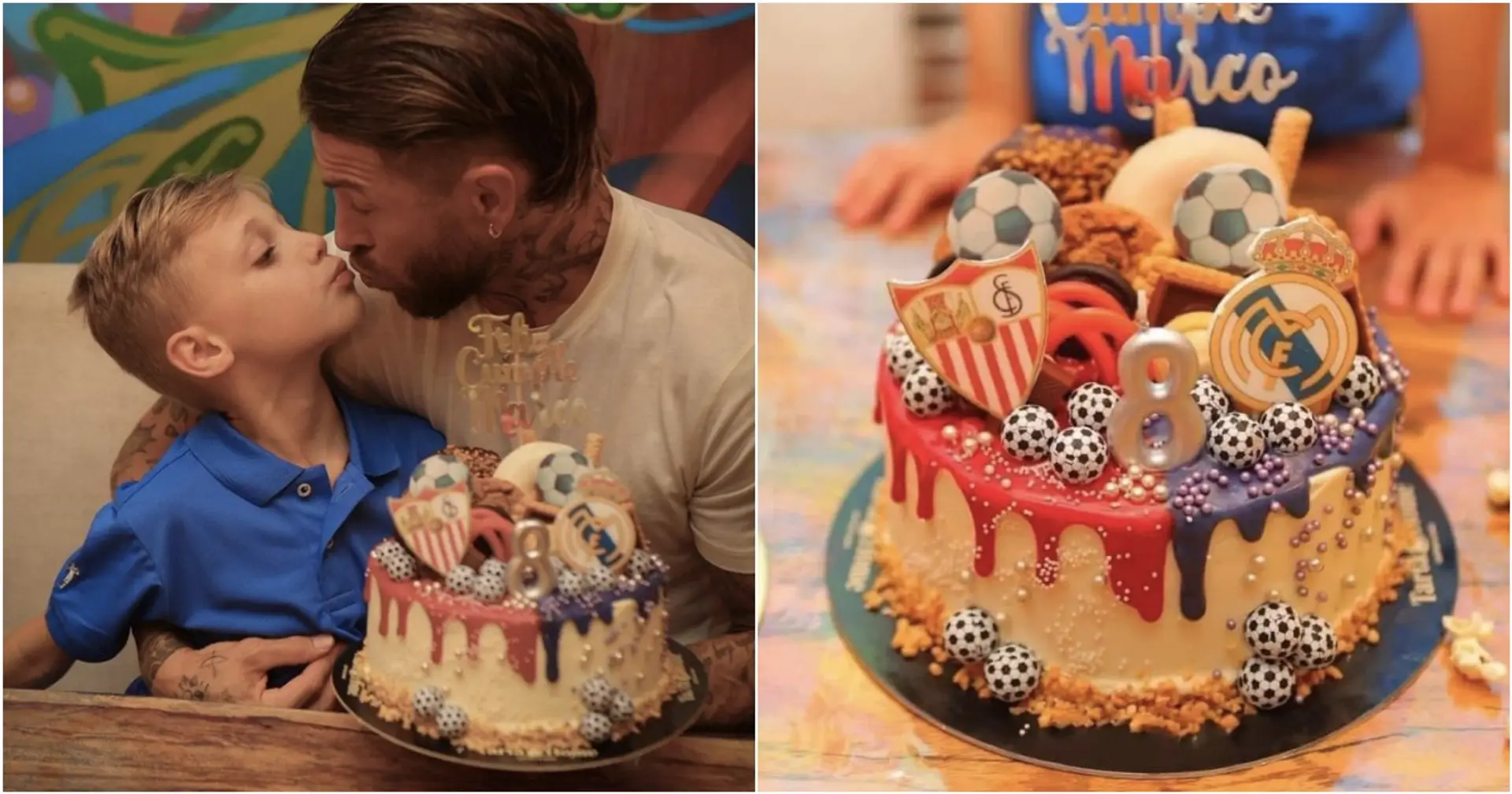 Sergio Ramos orders cake with Madrid, Sevilla and Barcelona references for son's B'day - Barca fans would hate it