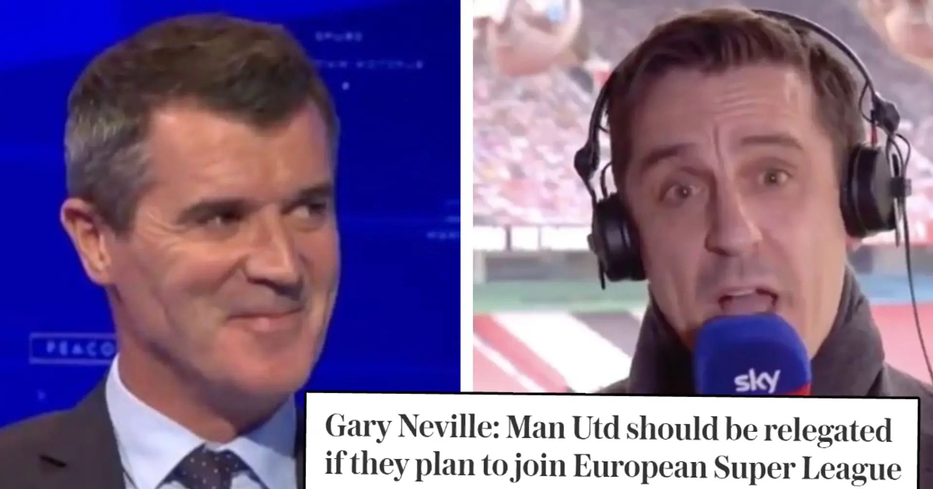 Roy Keane aims hilarious dig at Gary Neville for Super League rant