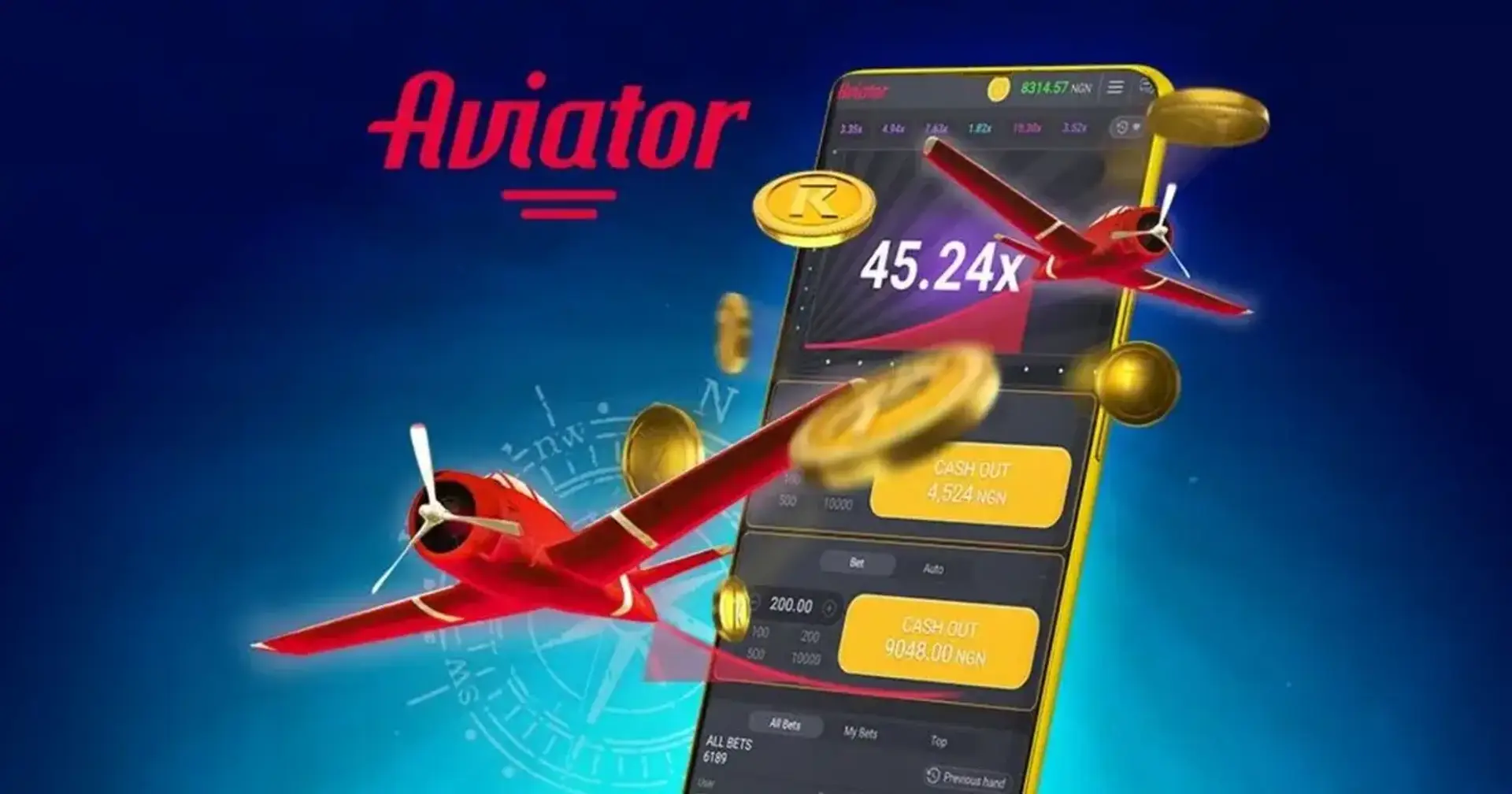 Screenshot des Aviator Game mit steigendem Multiplikator im Flug