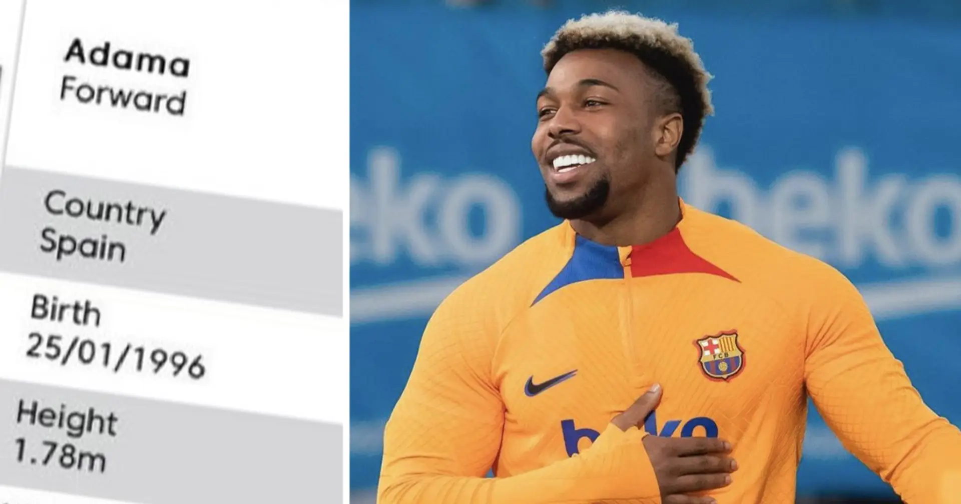 Adama's jersey number confirmed on La Liga's website
