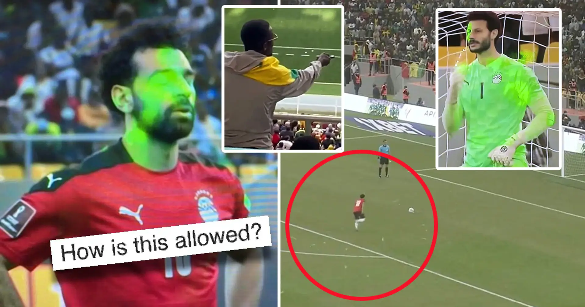 Salah und andere Ägypten-Spieler wurden bei der Niederlage im Elfmeterschießen von den senegalesischen Fans geblendet