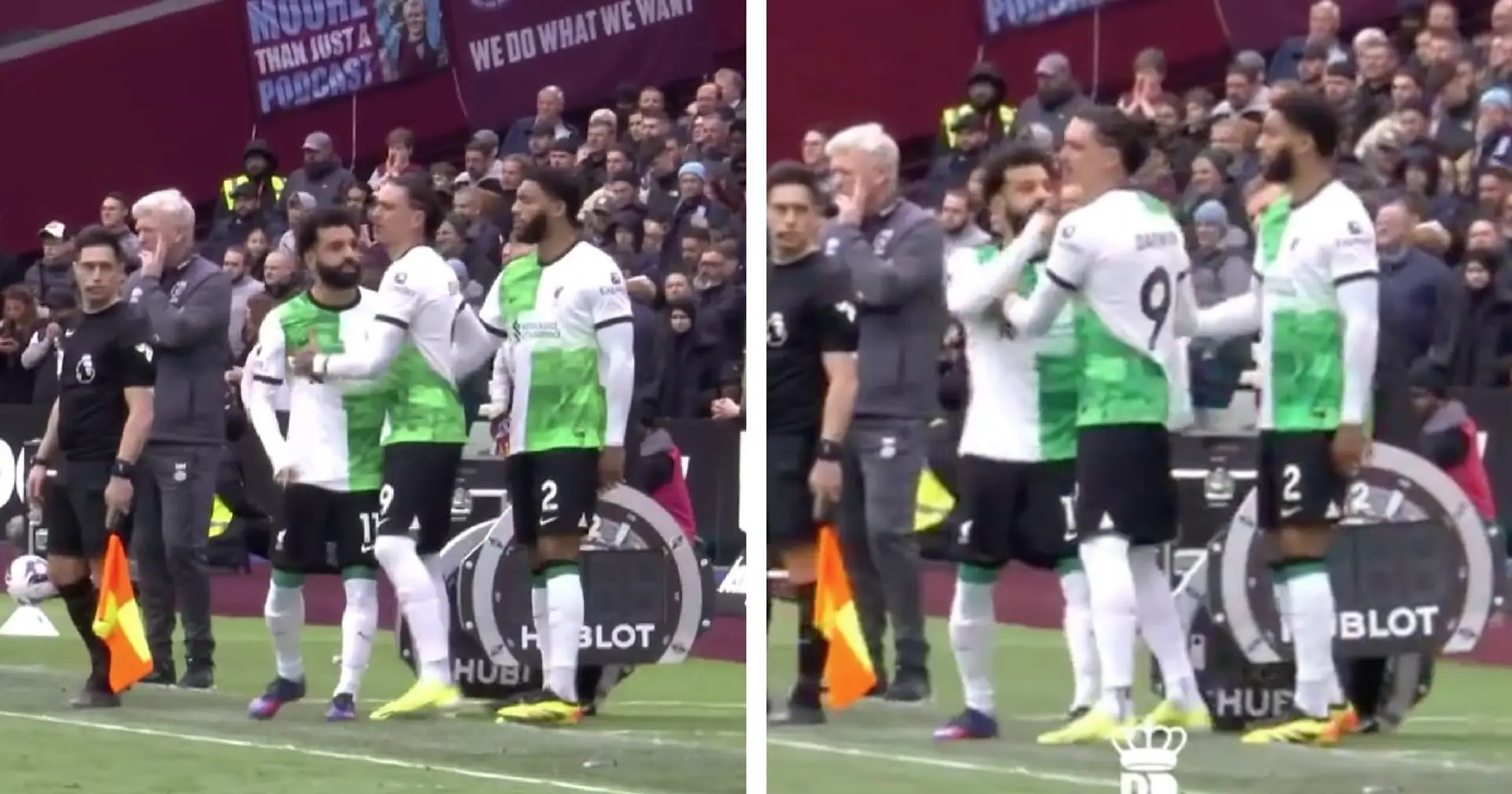 Spotted: Salah feuds with Klopp as West Ham equalize right before he is subbed on