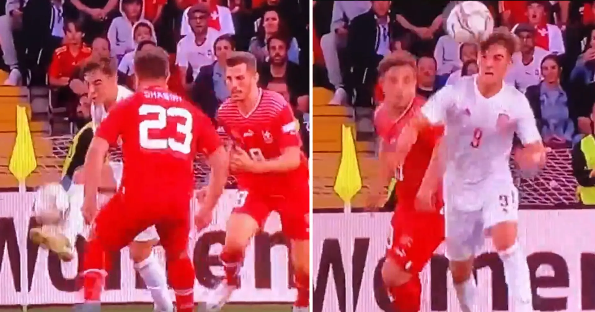 Gavi beats 2 Swiss players with incredible piece of skill, has to be stopped by foul