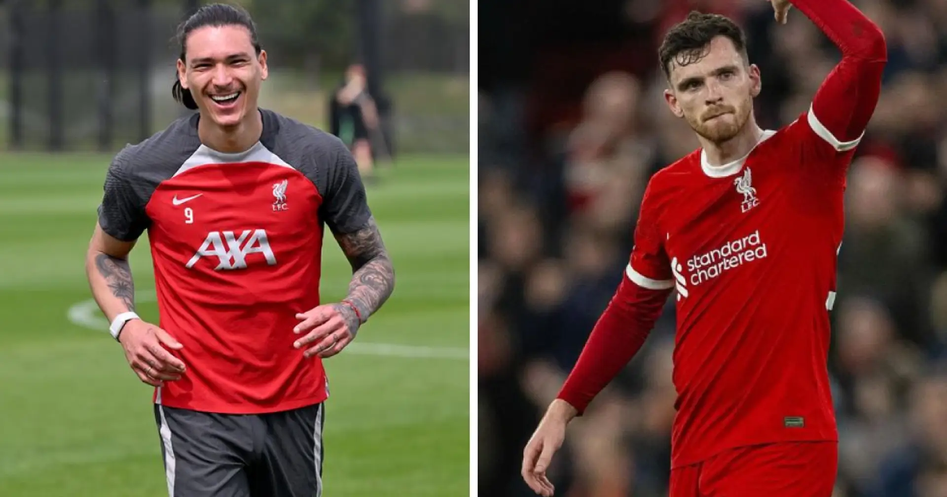 Andy Robertson and four other players miss Liverpool training, at least Nunez all smiles