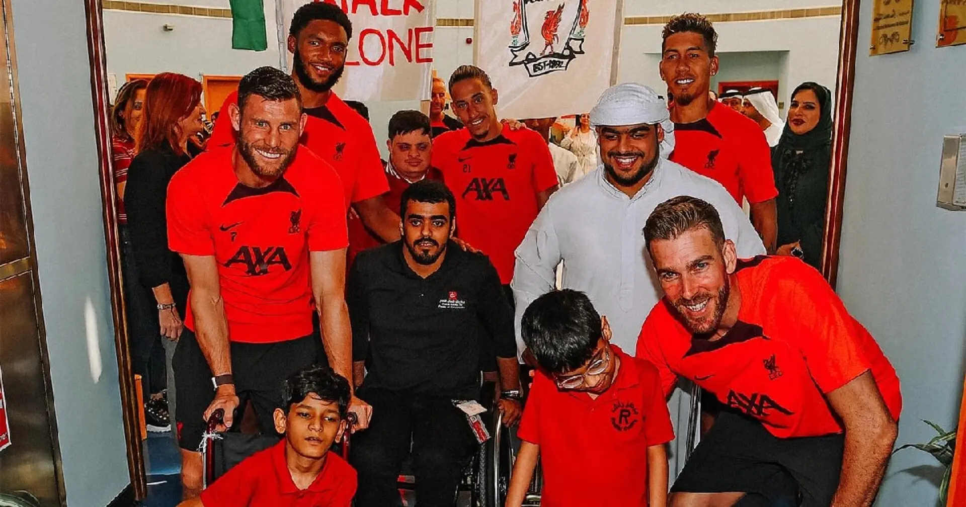 Liverpool squad visit local children in Dubai - 7 images