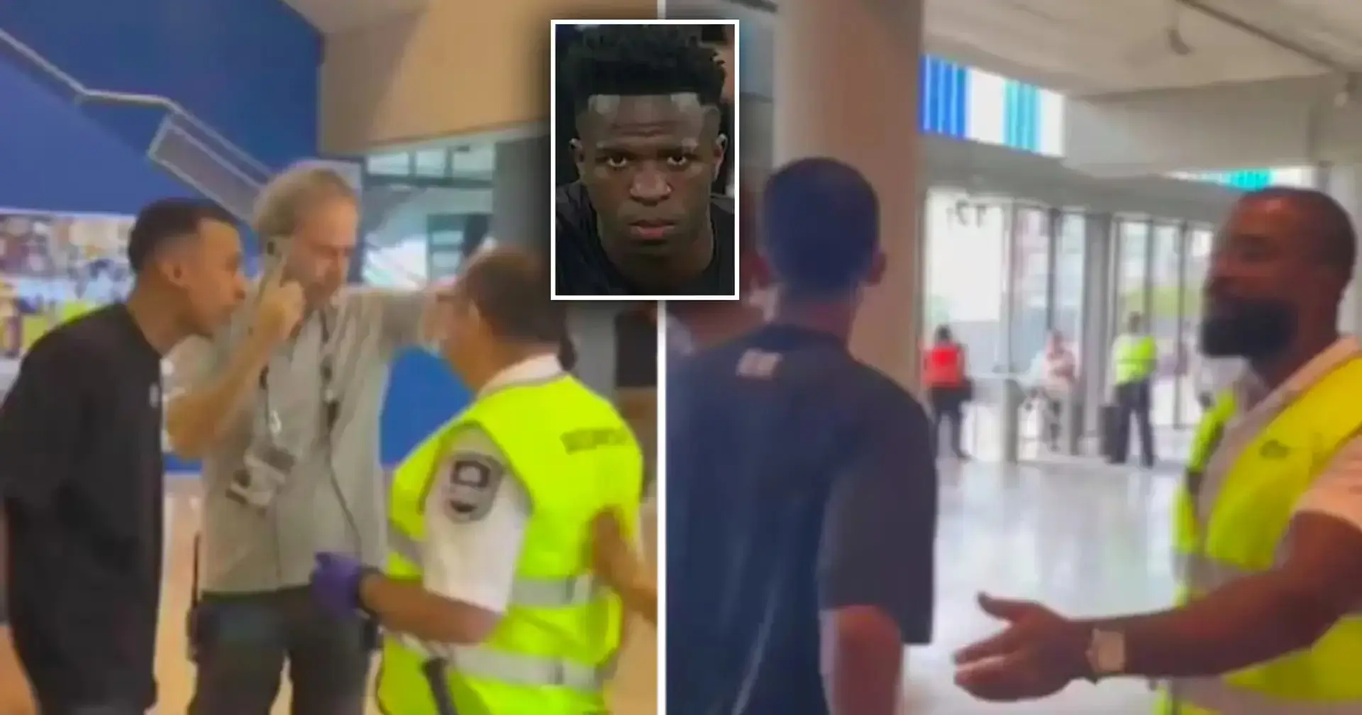 "Hände hoch, das ist meine Waffe": Ein Sicherheitsbeamter am Flughafen von Barcelona hat dem Berater von Vinicius eine Banane gezeigt