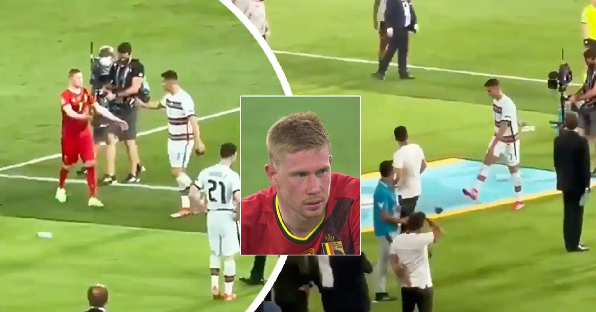 Catturato dalle telecamere: Cristiano arrabbiato prende a calci la fascia di capitano dopo la conversazione con De Bruyne