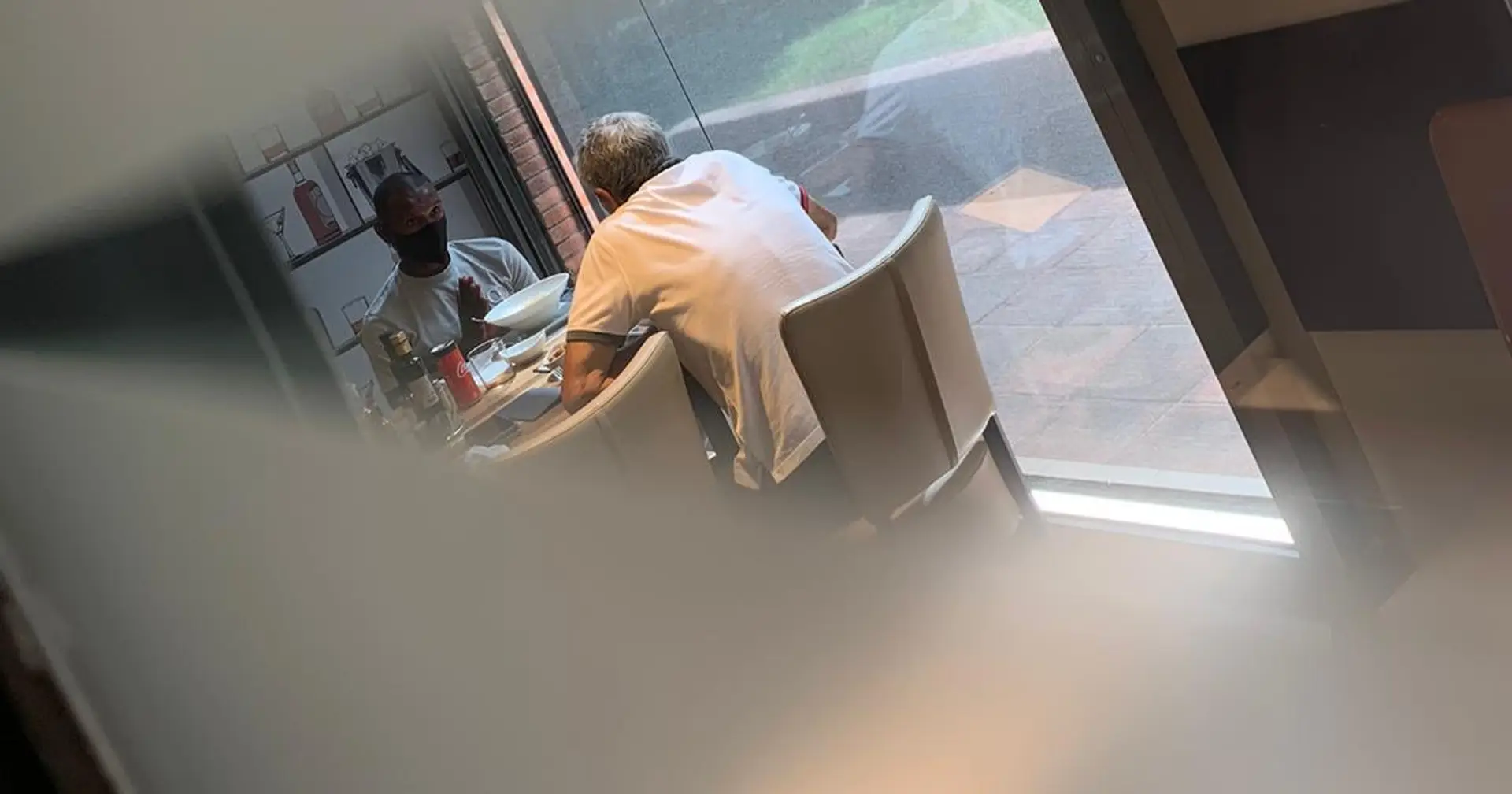 Underfire Setien and Abidal pictured at lunch during Barca's board meeting
