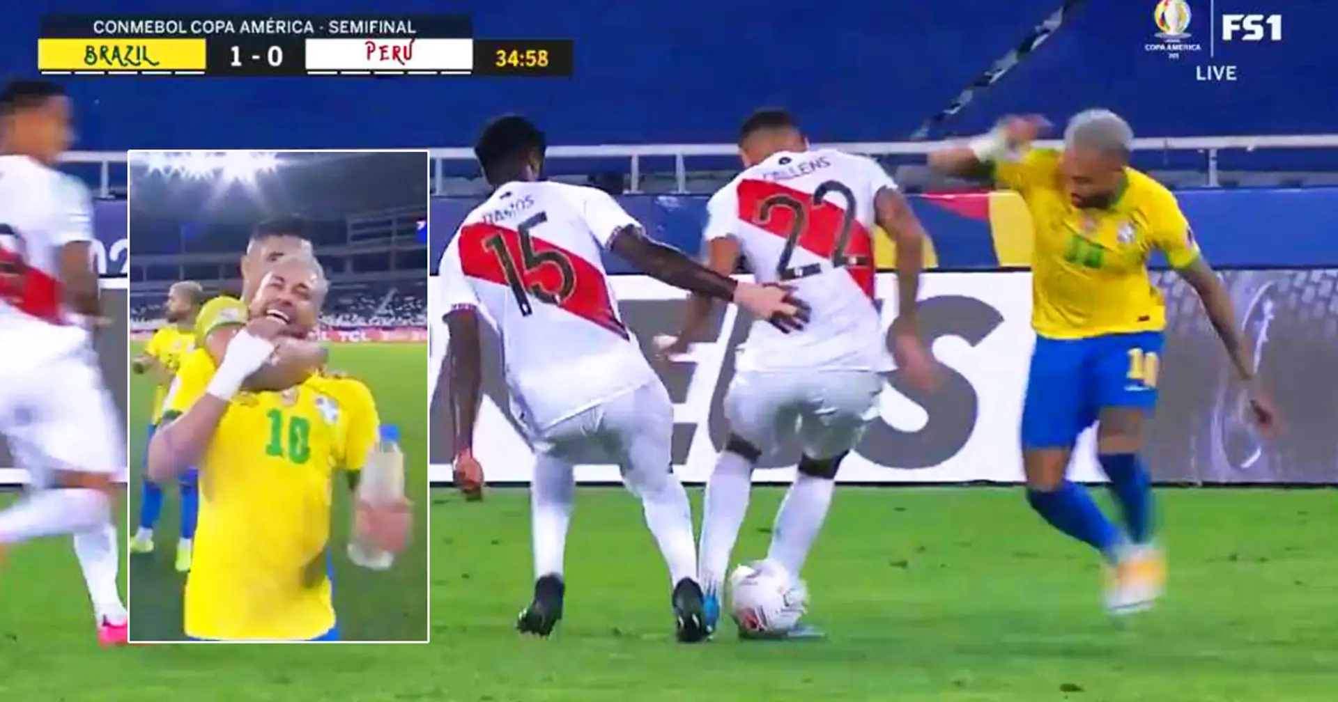 3 defenders in front of Neymar? No problem – he destroys all of them and produces amazing assist