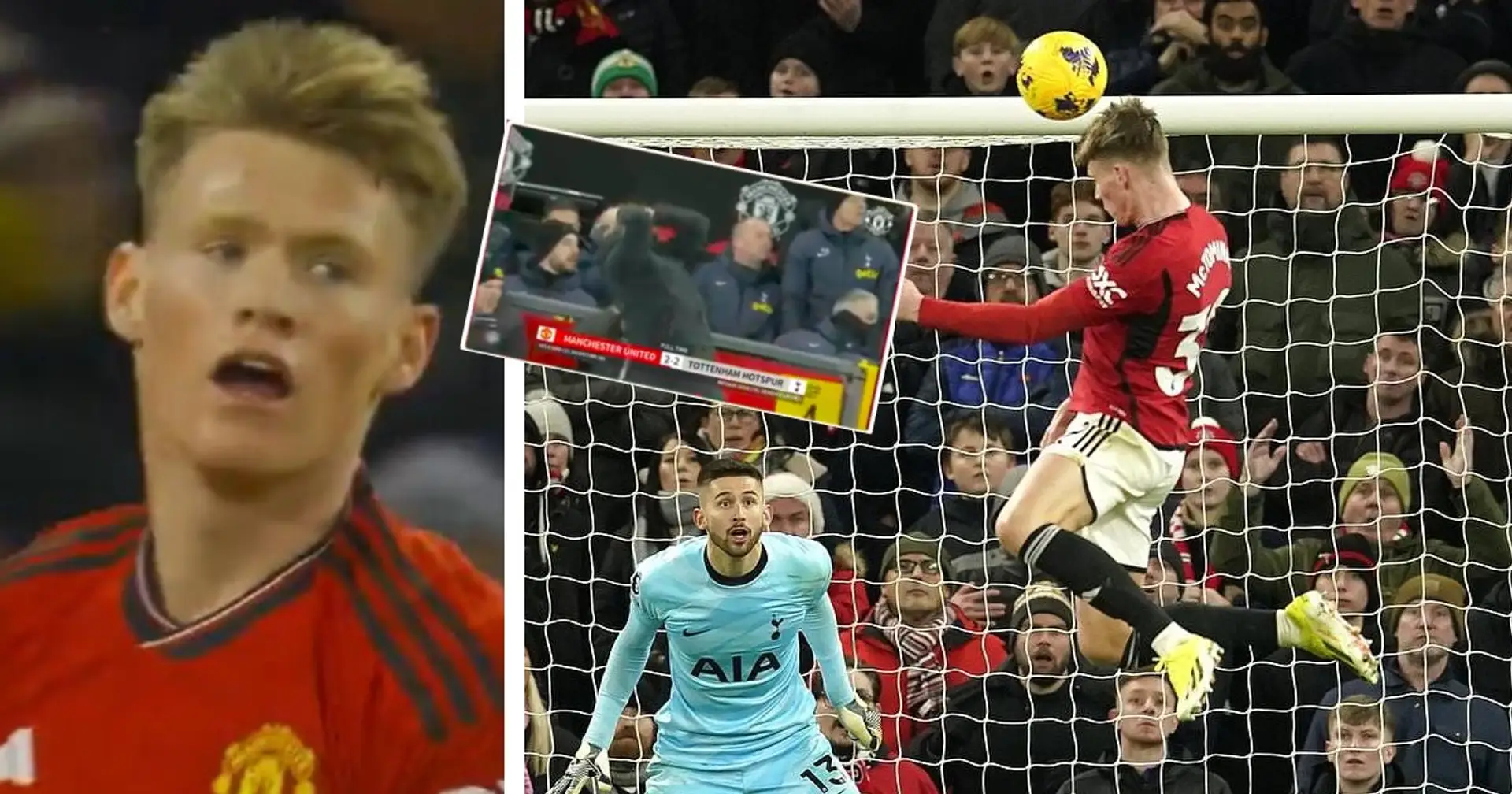 Ten Hag's instant reaction to McTominay's late miss against Tottenham - spotted 