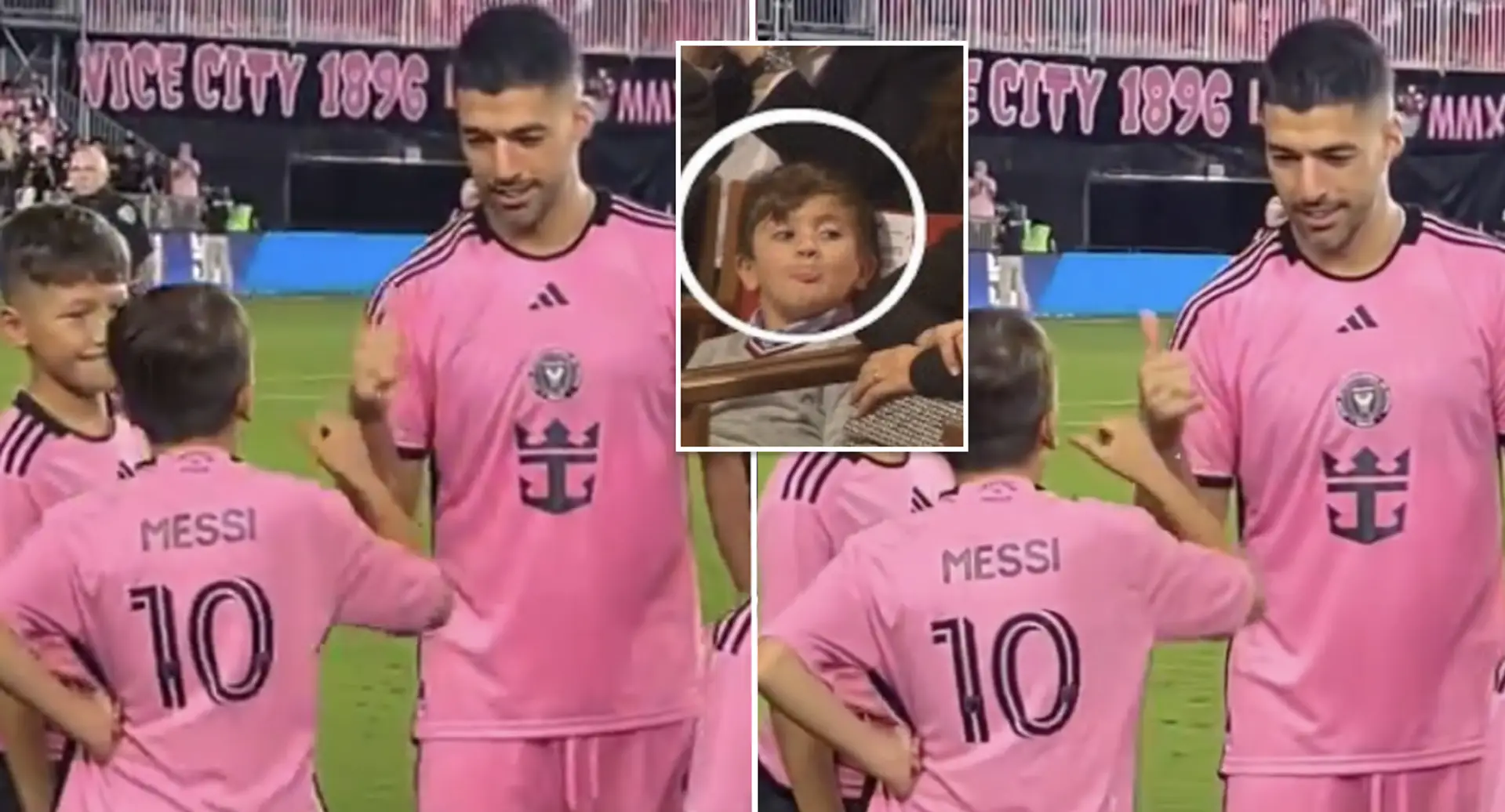 Spotted: Thiago Messi recreates iconic handshake with Luis Suarez 7 years later