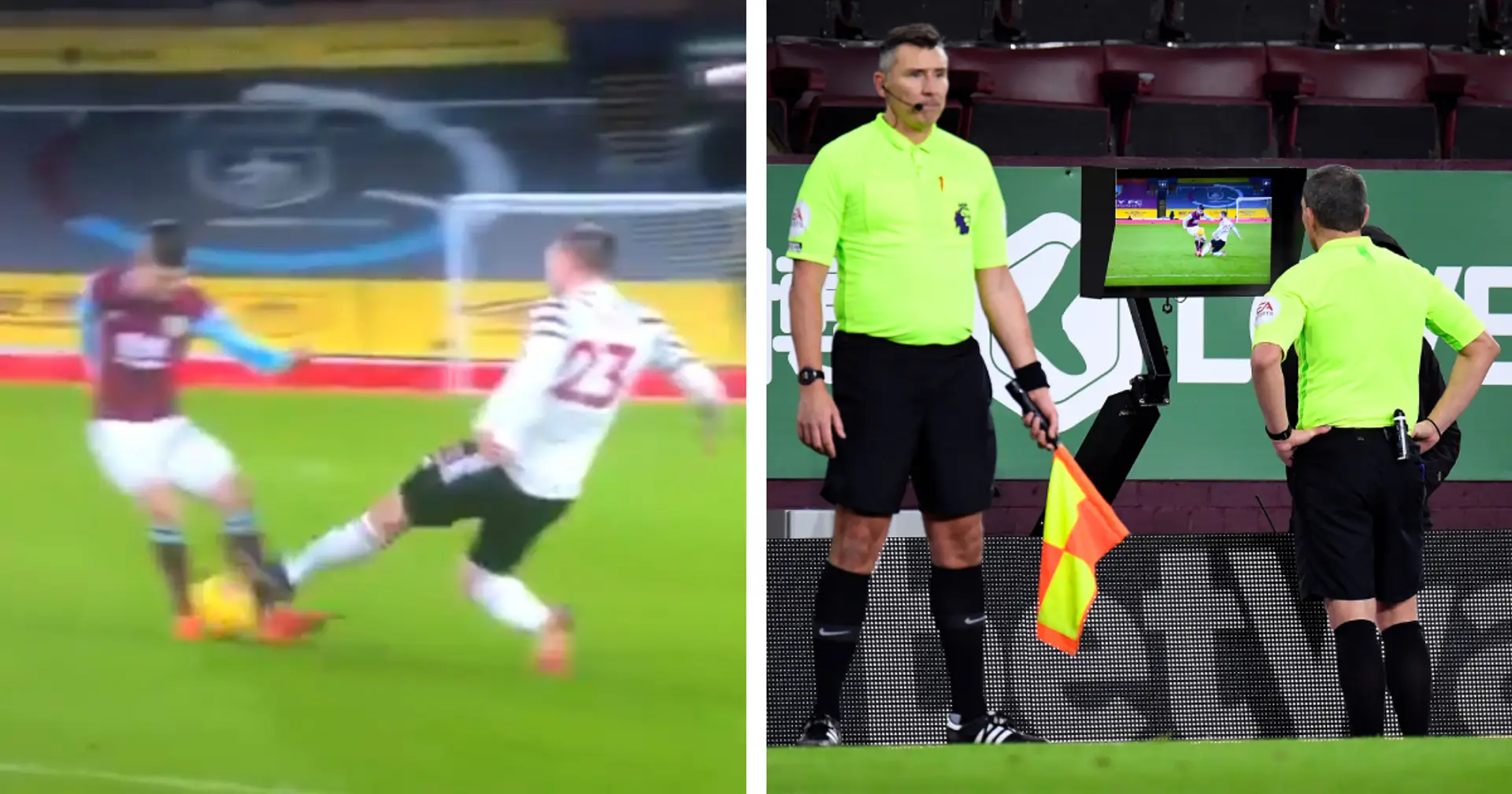 VAR cancels Man United's dangerous free-kick — and somehow books Luke Shaw for winning the ball