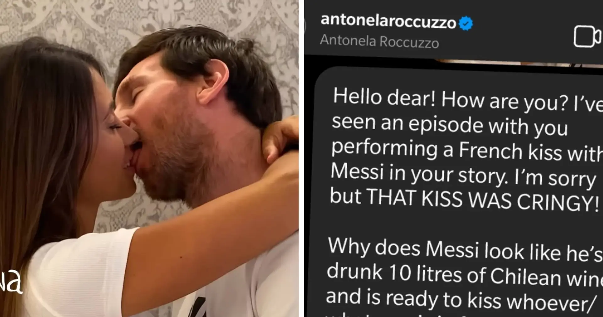 El beso con lengua de Messi y Antonella era MUY avergonzante. La envié un mensaje y la di 4 consejos