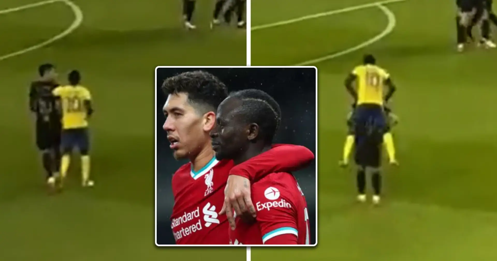 Mane jumps on Firmino after scoring against his team — Bobby's reaction spotted